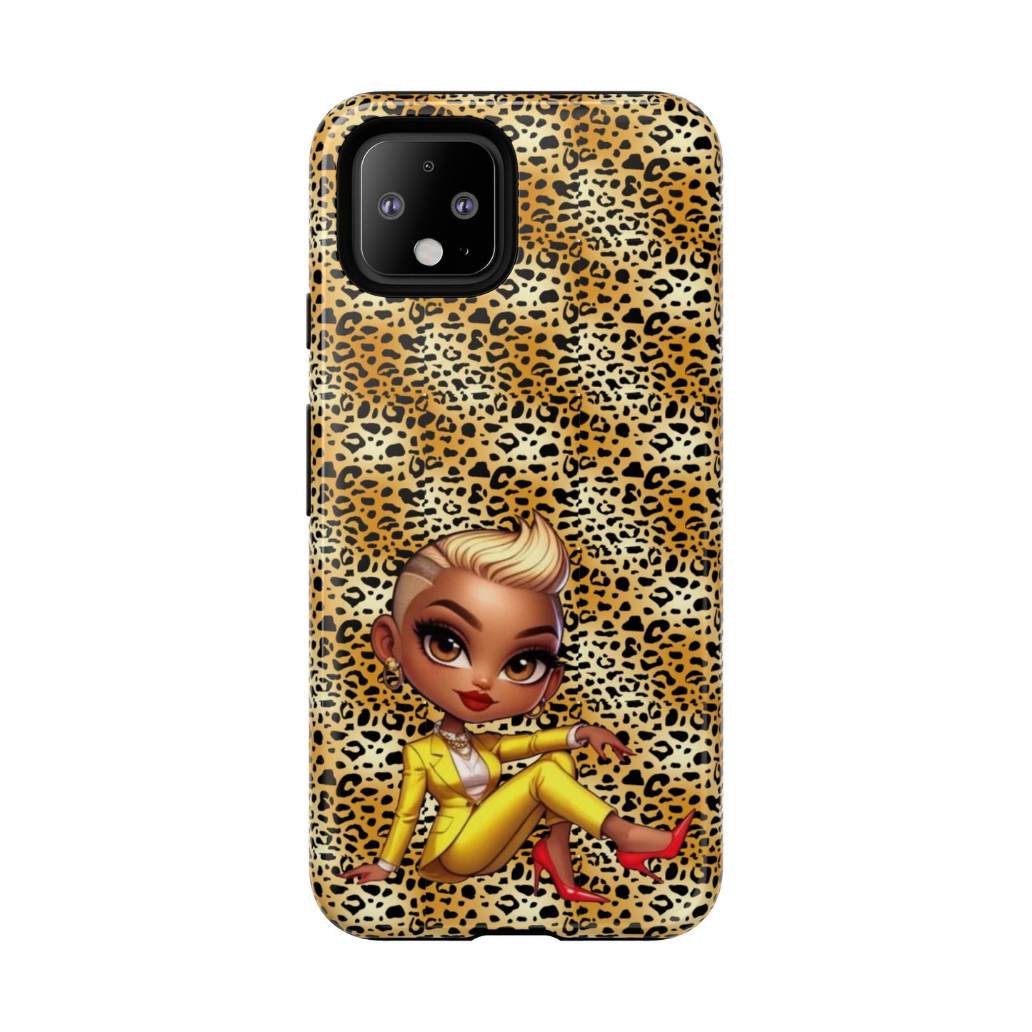 Phone Case, Blonde Bombshell Leopard Print Case, Tough Phone Cover, Stylish Animal Print Phone Protector, Gift for Her