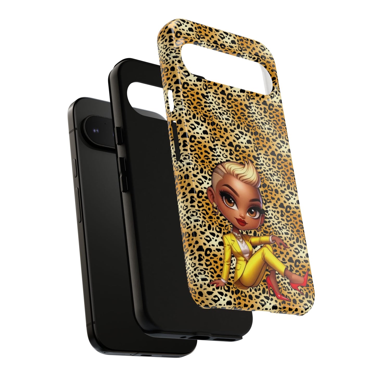 Phone Case, Blonde Bombshell Leopard Print Case, Tough Phone Cover, Stylish Animal Print Phone Protector, Gift for Her