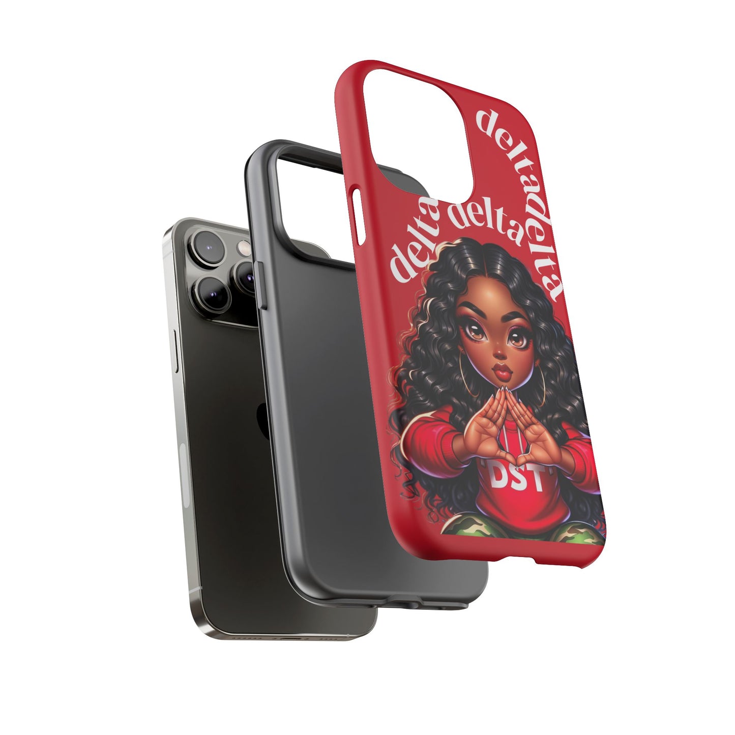 Delta Delta Tough Phone Case, Sorority Gifts, Cute Phone Accessories, Red Phone Cover, Greek Life