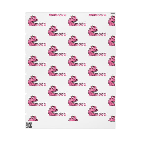 Cute ghost eating pink pumpkin  Wrapping Paper - Fun Gift Wrap for Birthdays, Baby Showers, Holidays, Party Decor, Creative DIY Crafts