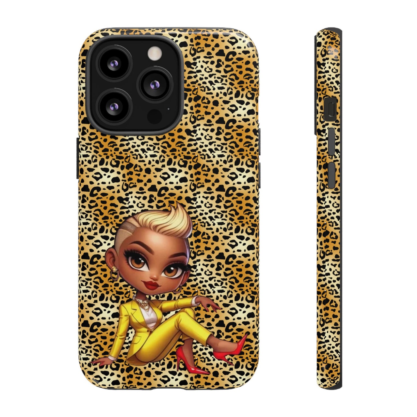 Phone Case, Blonde Bombshell Leopard Print Case, Tough Phone Cover, Stylish Animal Print Phone Protector, Gift for Her