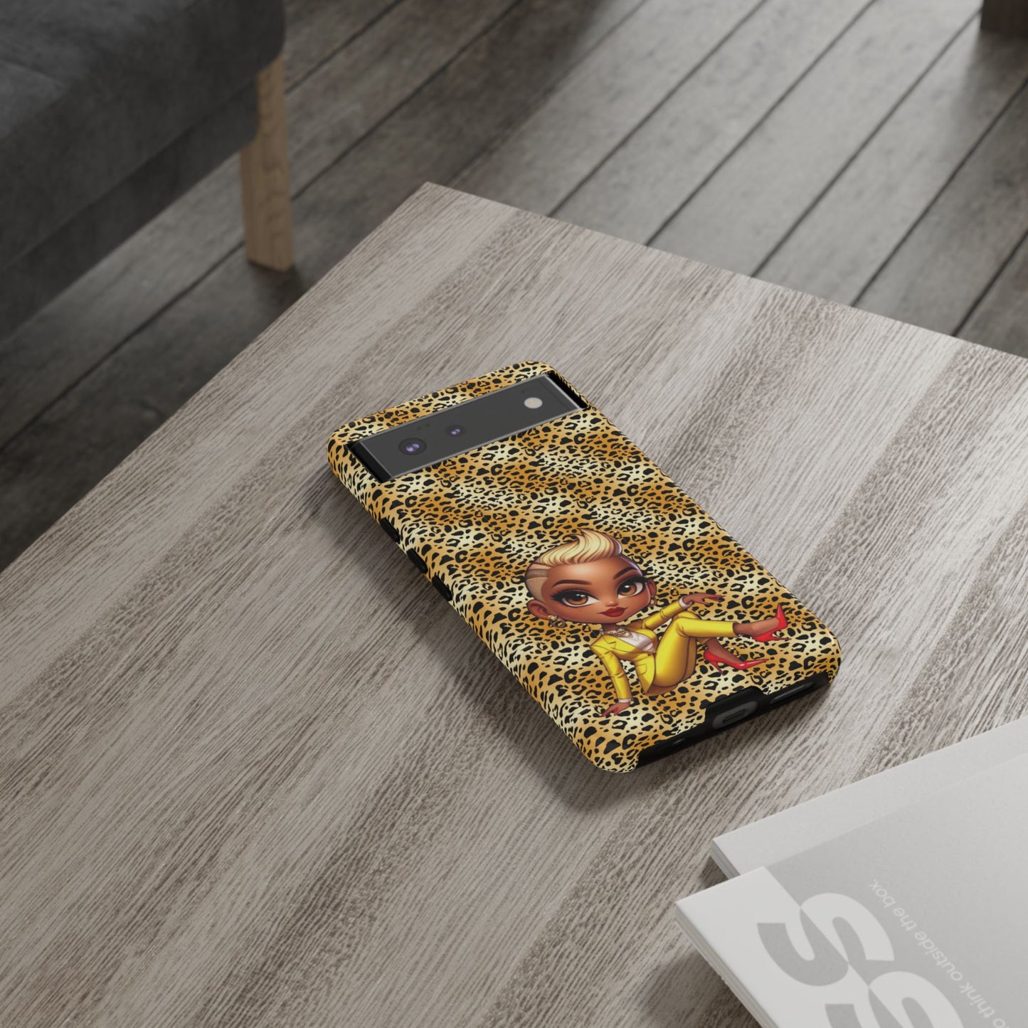 Phone Case, Blonde Bombshell Leopard Print Case, Tough Phone Cover, Stylish Animal Print Phone Protector, Gift for Her