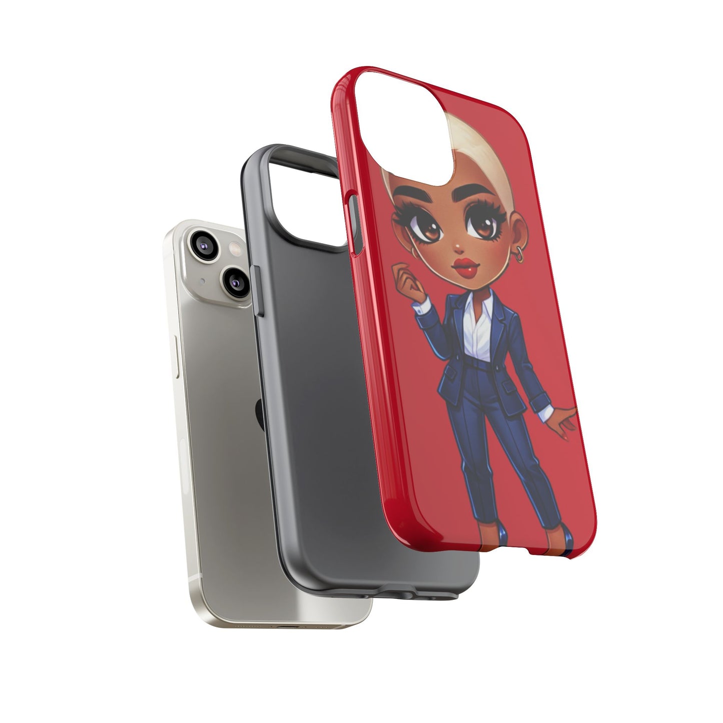 Stylish Phone Case with Confident “Deedra” Character Design, Protects Your Phone, Unique Gift, Trendy Accessory, Fashion Statement