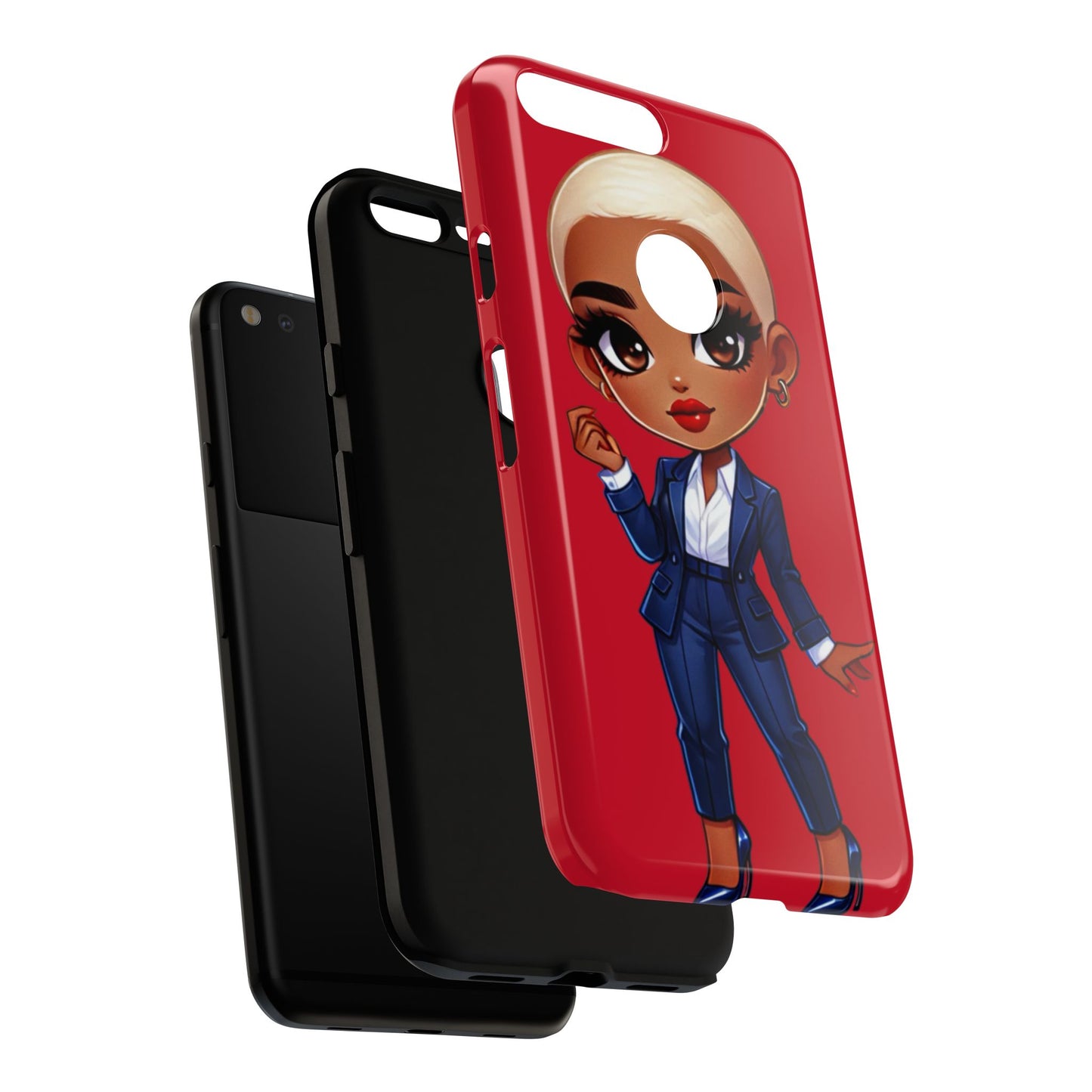 Stylish Phone Case with Confident “Deedra” Character Design, Protects Your Phone, Unique Gift, Trendy Accessory, Fashion Statement