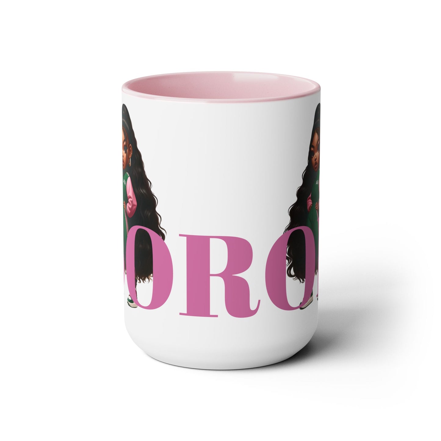 SOROR Pink & Green Sisters Two-Tone Coffee Mugs, 15oz
