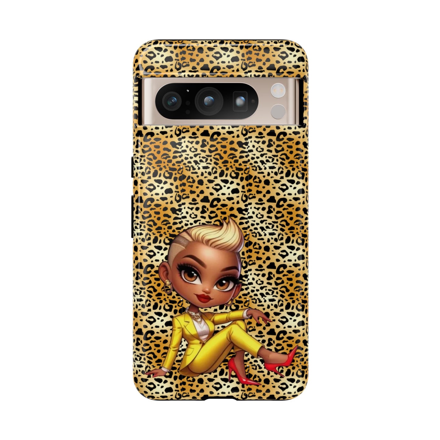 Phone Case, Blonde Bombshell Leopard Print Case, Tough Phone Cover, Stylish Animal Print Phone Protector, Gift for Her