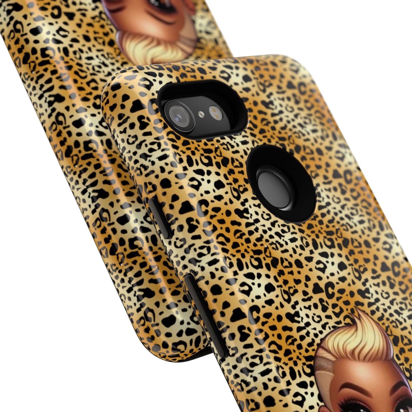 Phone Case, Blonde Bombshell Leopard Print Case, Tough Phone Cover, Stylish Animal Print Phone Protector, Gift for Her