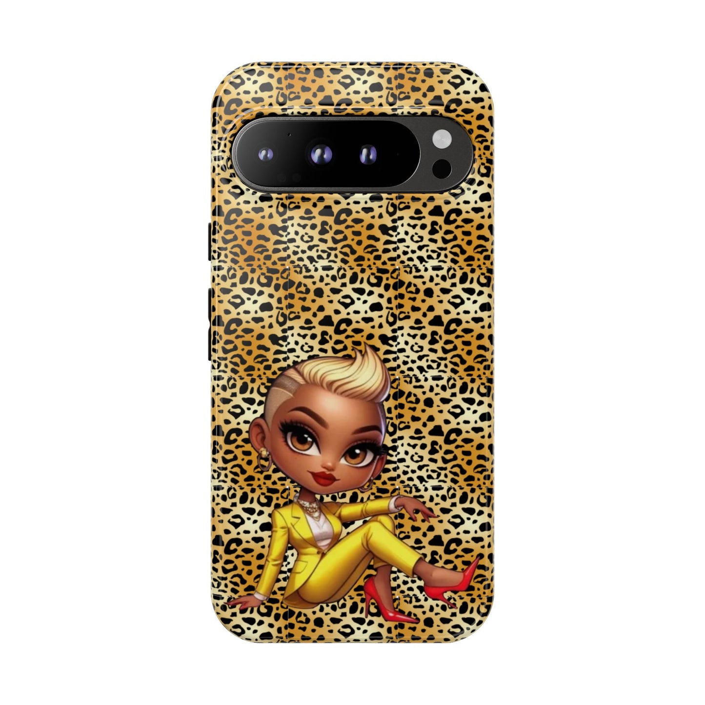 Phone Case, Blonde Bombshell Leopard Print Case, Tough Phone Cover, Stylish Animal Print Phone Protector, Gift for Her