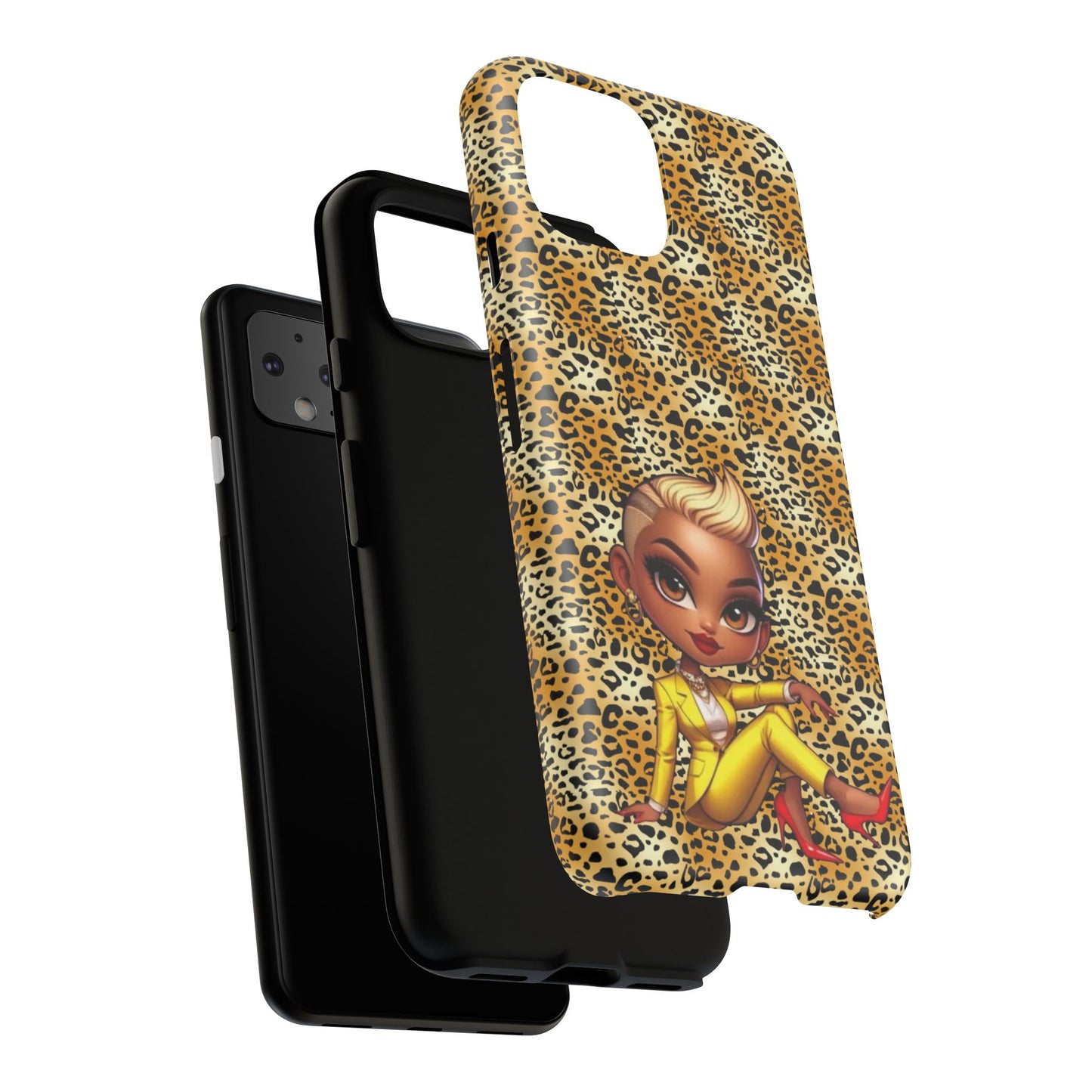 Phone Case, Blonde Bombshell Leopard Print Case, Tough Phone Cover, Stylish Animal Print Phone Protector, Gift for Her