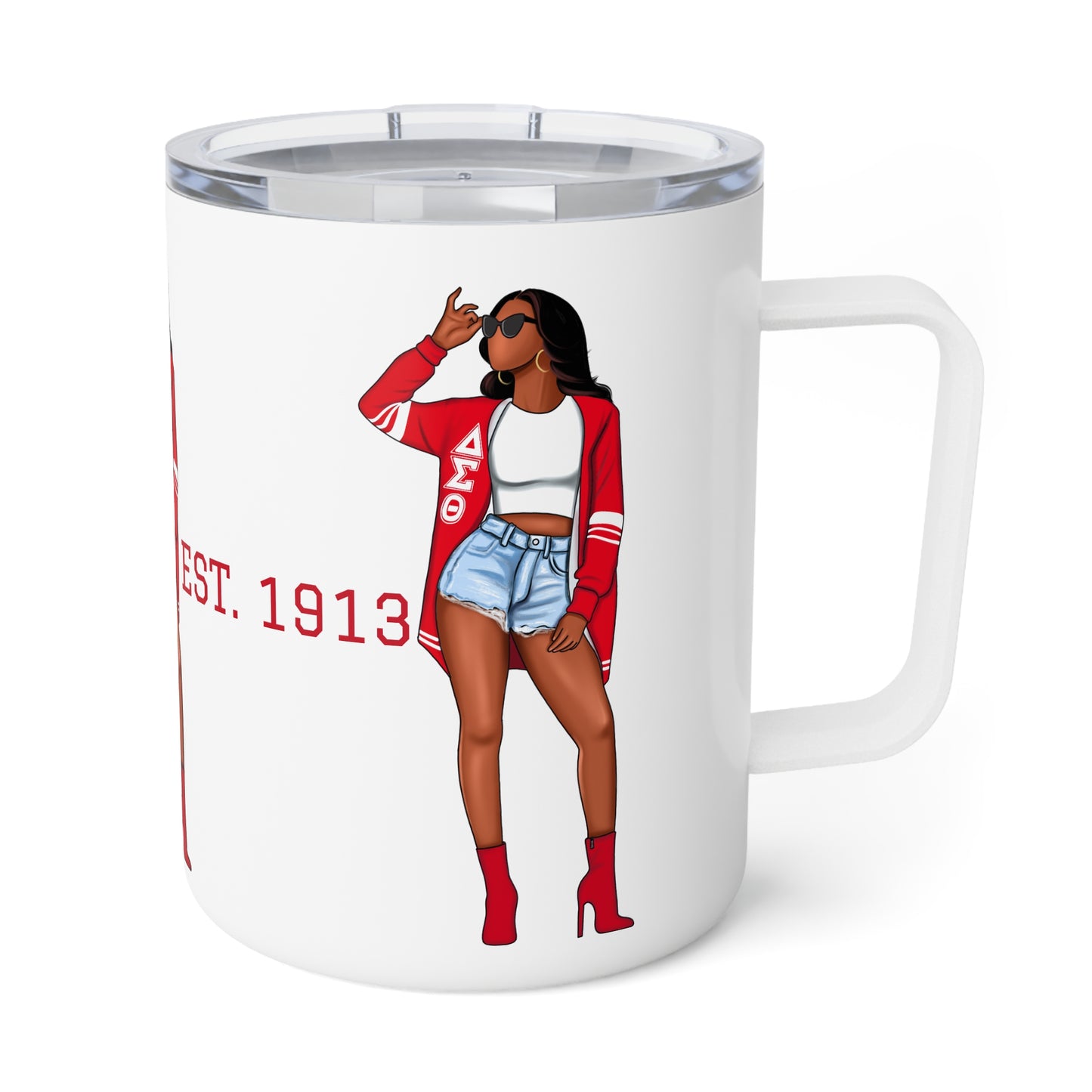 Delta DST Established 1913 Insulated Coffee Mug - Sorority Gift, Greek Life, HBCU, 10oz Tea Cup, Greek Sister Present, College Organization