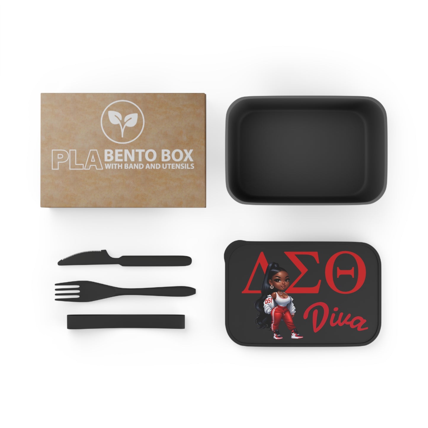 Delta Sigma Theta Bento Box, Greek Life Lunch Container, Sorority Gifts, Meal Prep Tupperware, Dine in Style, Custom Utensil Set