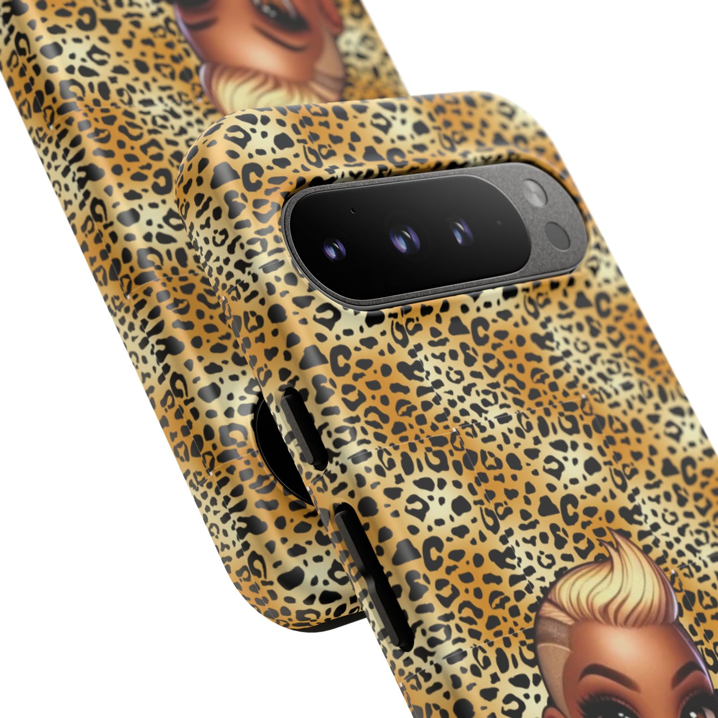 Phone Case, Blonde Bombshell Leopard Print Case, Tough Phone Cover, Stylish Animal Print Phone Protector, Gift for Her