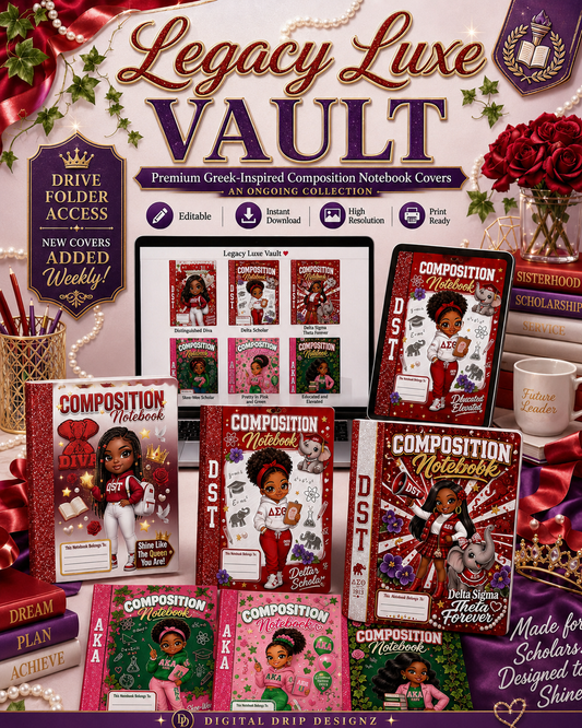 The Luxe Legacy Greek Org Inspired Composition Notebook Cover Vault