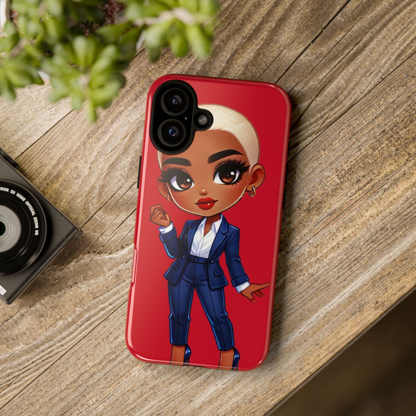 Stylish Phone Case with Confident “Deedra” Character Design, Protects Your Phone, Unique Gift, Trendy Accessory, Fashion Statement