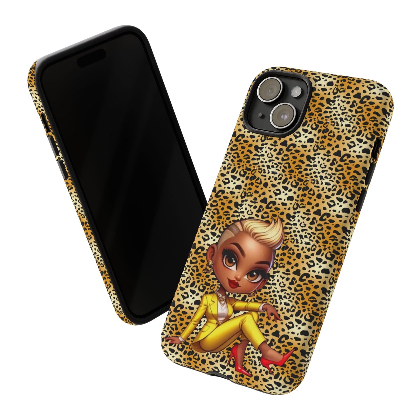 Phone Case, Blonde Bombshell Leopard Print Case, Tough Phone Cover, Stylish Animal Print Phone Protector, Gift for Her