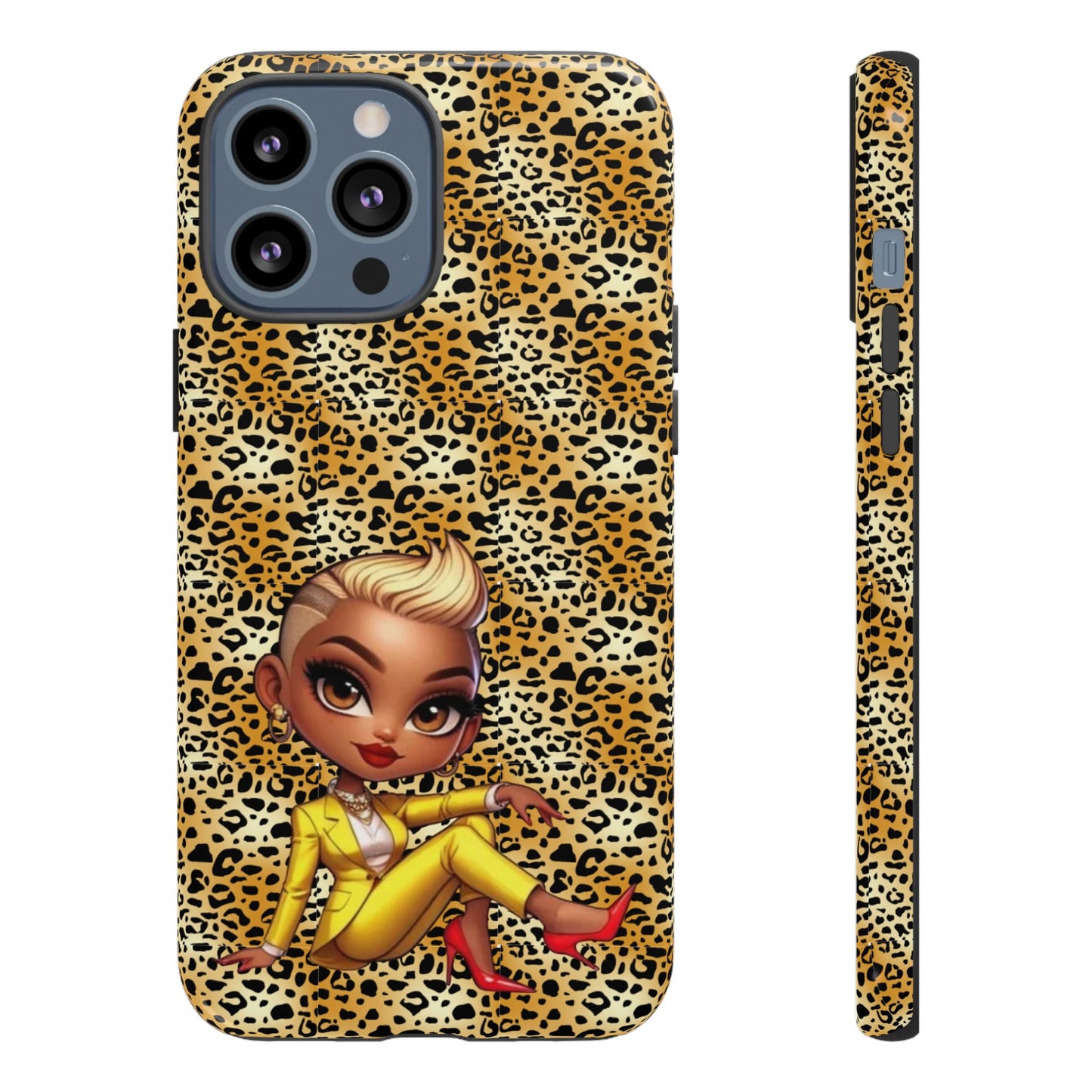 Phone Case, Blonde Bombshell Leopard Print Case, Tough Phone Cover, Stylish Animal Print Phone Protector, Gift for Her