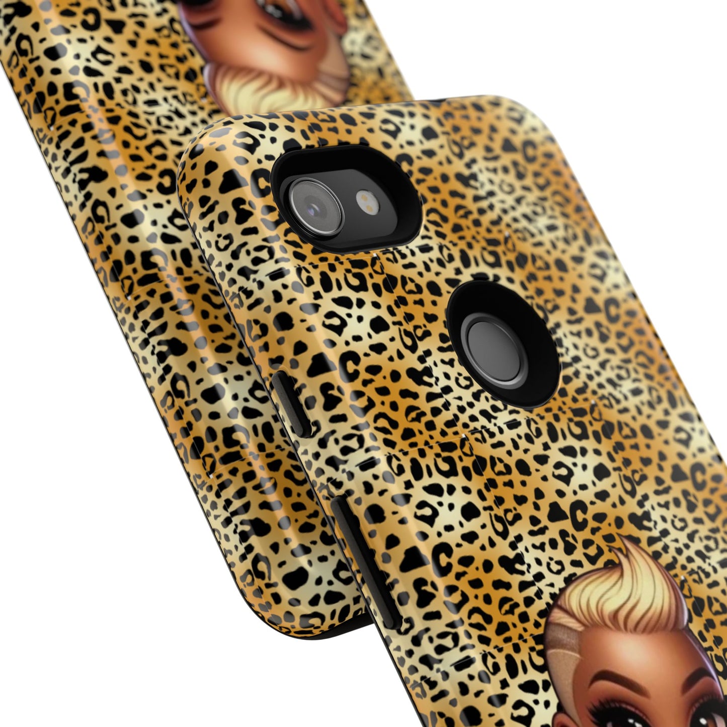 Phone Case, Blonde Bombshell Leopard Print Case, Tough Phone Cover, Stylish Animal Print Phone Protector, Gift for Her