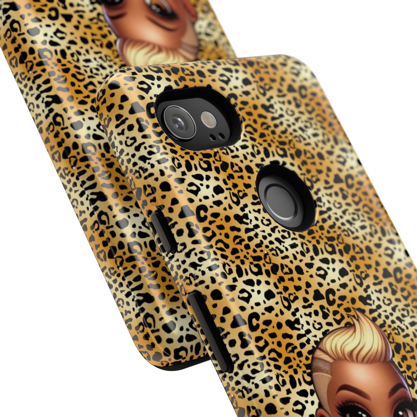 Phone Case, Blonde Bombshell Leopard Print Case, Tough Phone Cover, Stylish Animal Print Phone Protector, Gift for Her