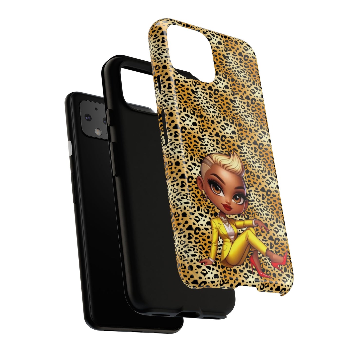 Phone Case, Blonde Bombshell Leopard Print Case, Tough Phone Cover, Stylish Animal Print Phone Protector, Gift for Her