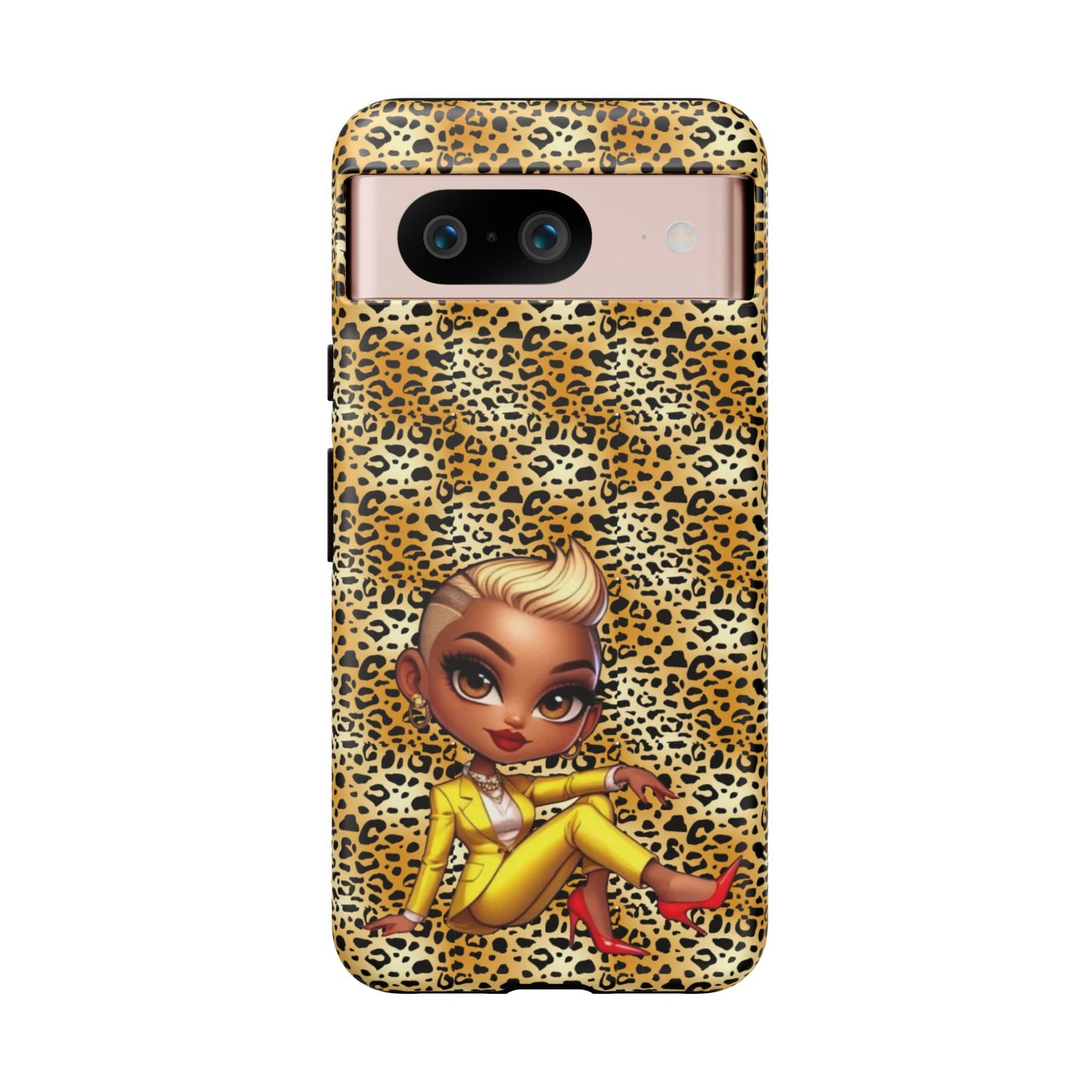 Phone Case, Blonde Bombshell Leopard Print Case, Tough Phone Cover, Stylish Animal Print Phone Protector, Gift for Her
