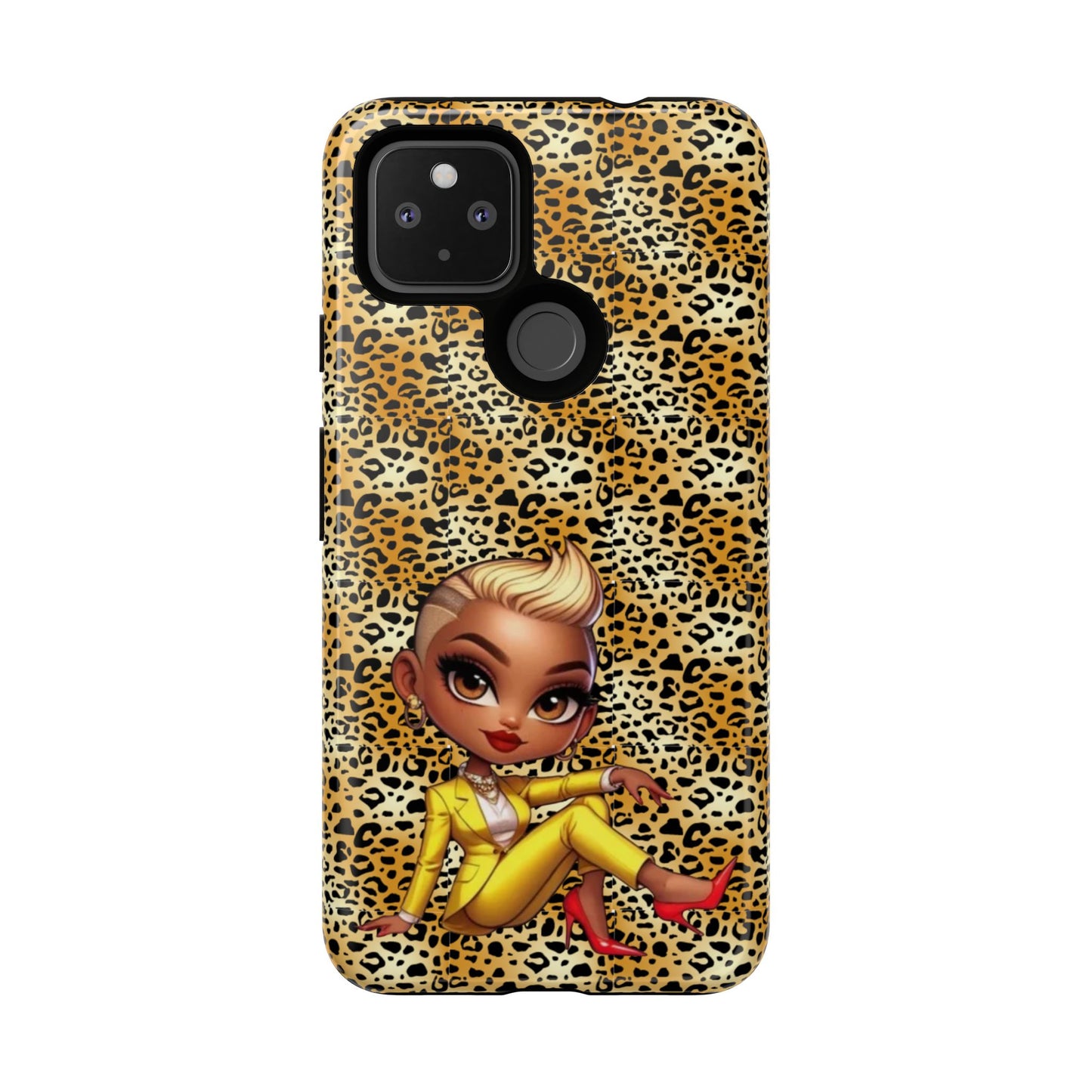 Phone Case, Blonde Bombshell Leopard Print Case, Tough Phone Cover, Stylish Animal Print Phone Protector, Gift for Her
