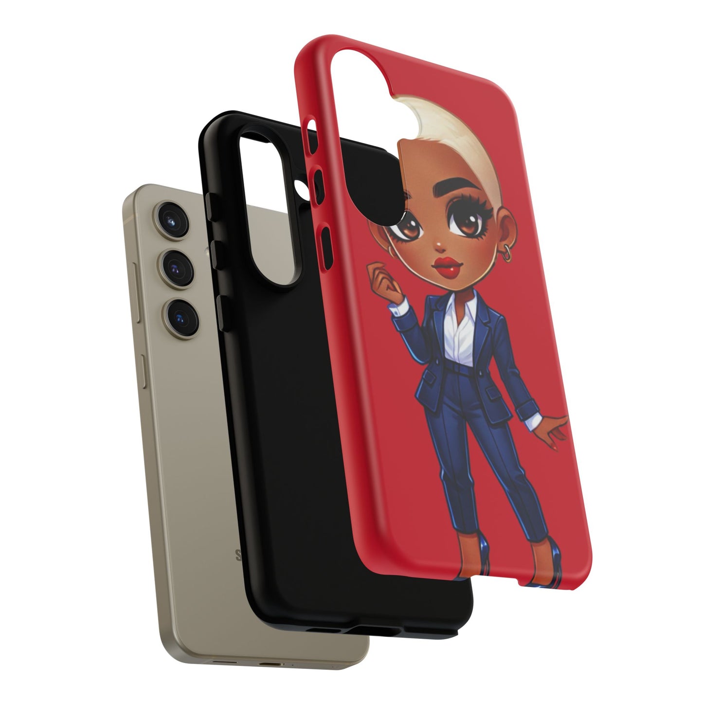 Stylish Phone Case with Confident “Deedra” Character Design, Protects Your Phone, Unique Gift, Trendy Accessory, Fashion Statement