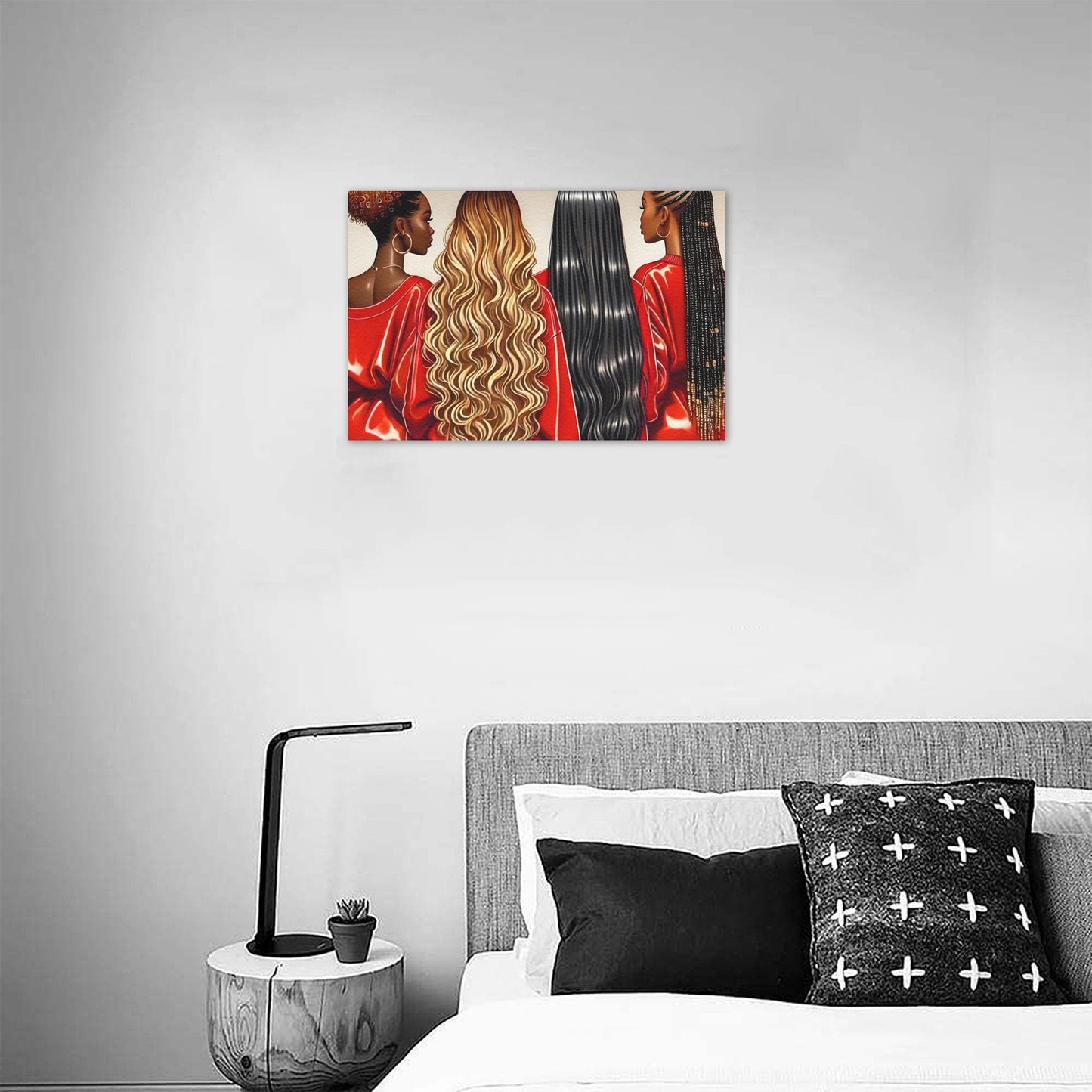 SistersBack2Red   Canvas Print 18"x12"