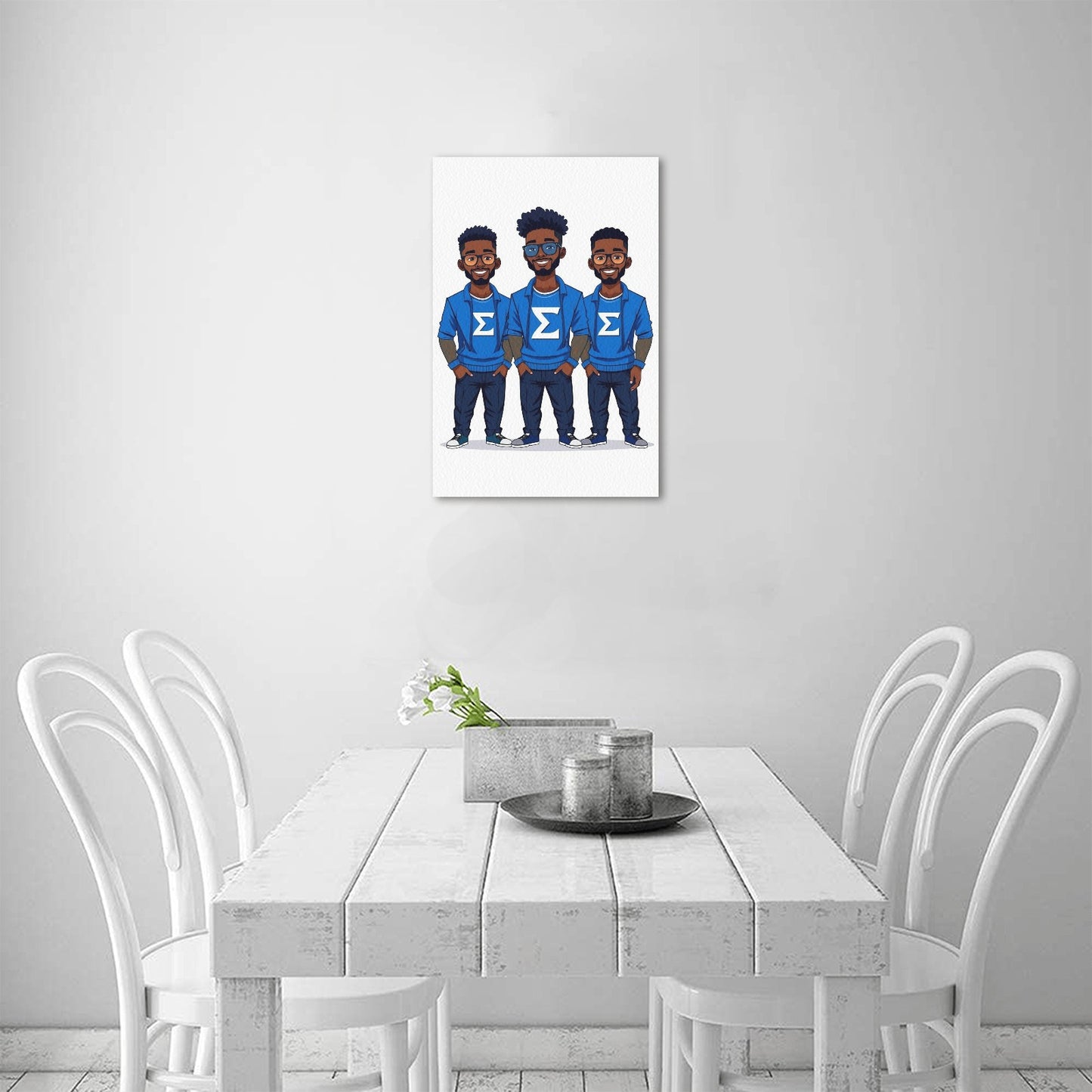 3 Sigma Men Upgraded Canvas Print 12"x18"