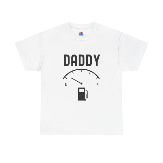 Daddy Fuel Level Unisex Heavy Cotton Tee - Funny Dad Shirt, Gifts for Father's Day, Family Reunion Attire, Everyday Humor Tee