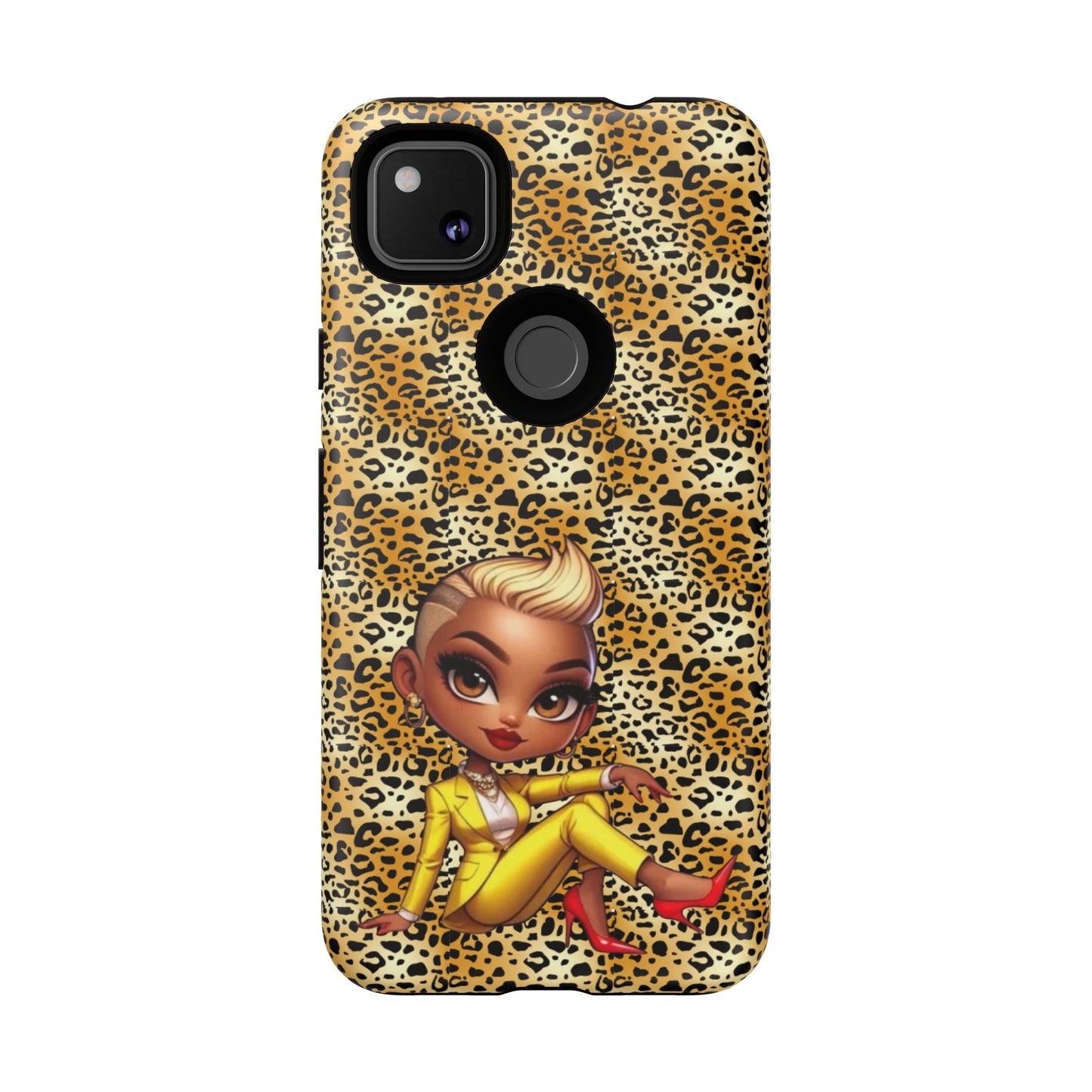 Phone Case, Blonde Bombshell Leopard Print Case, Tough Phone Cover, Stylish Animal Print Phone Protector, Gift for Her