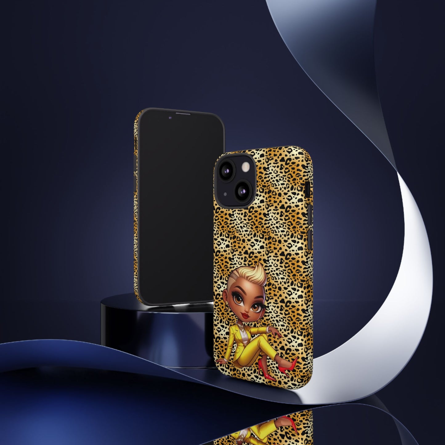 Phone Case, Blonde Bombshell Leopard Print Case, Tough Phone Cover, Stylish Animal Print Phone Protector, Gift for Her