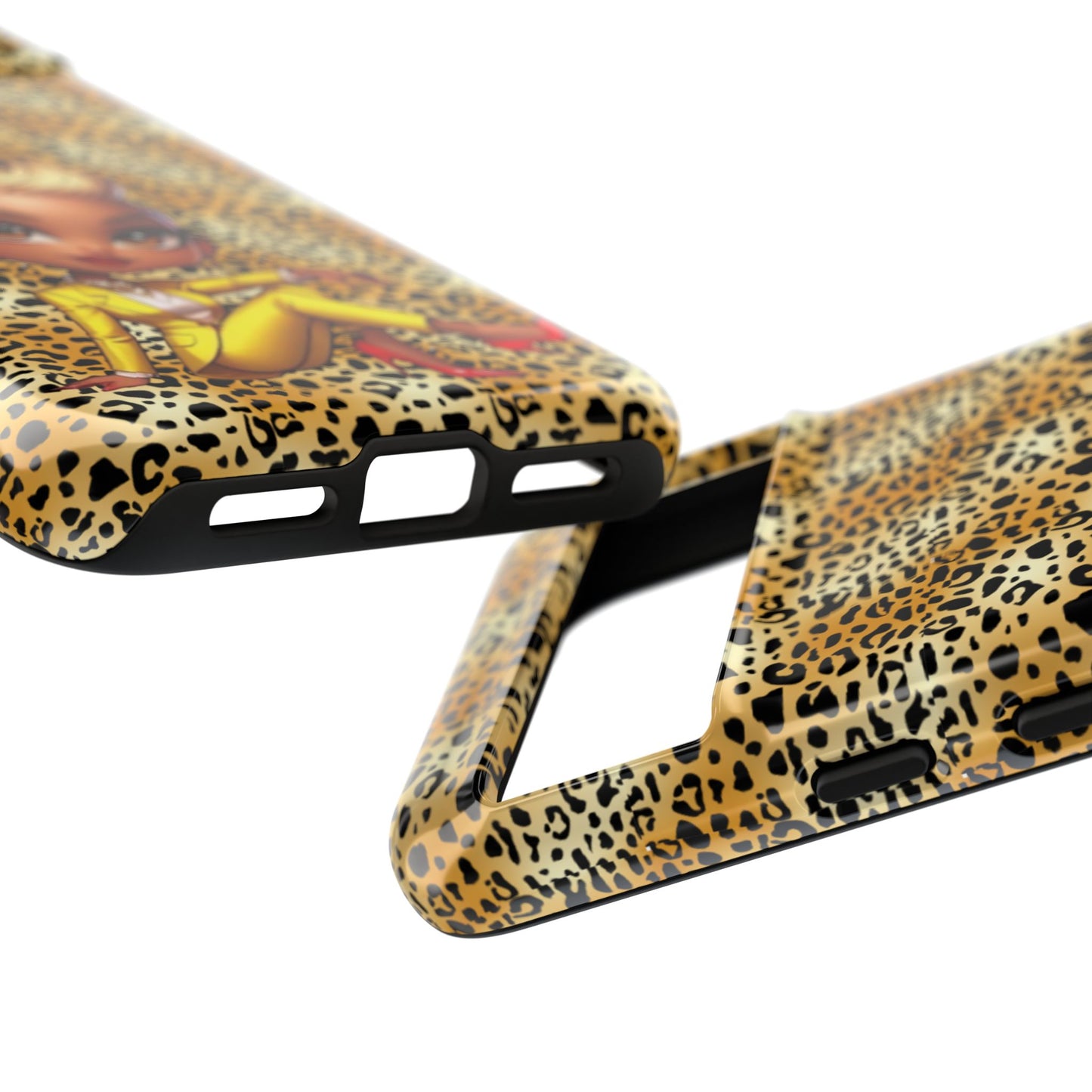 Phone Case, Blonde Bombshell Leopard Print Case, Tough Phone Cover, Stylish Animal Print Phone Protector, Gift for Her