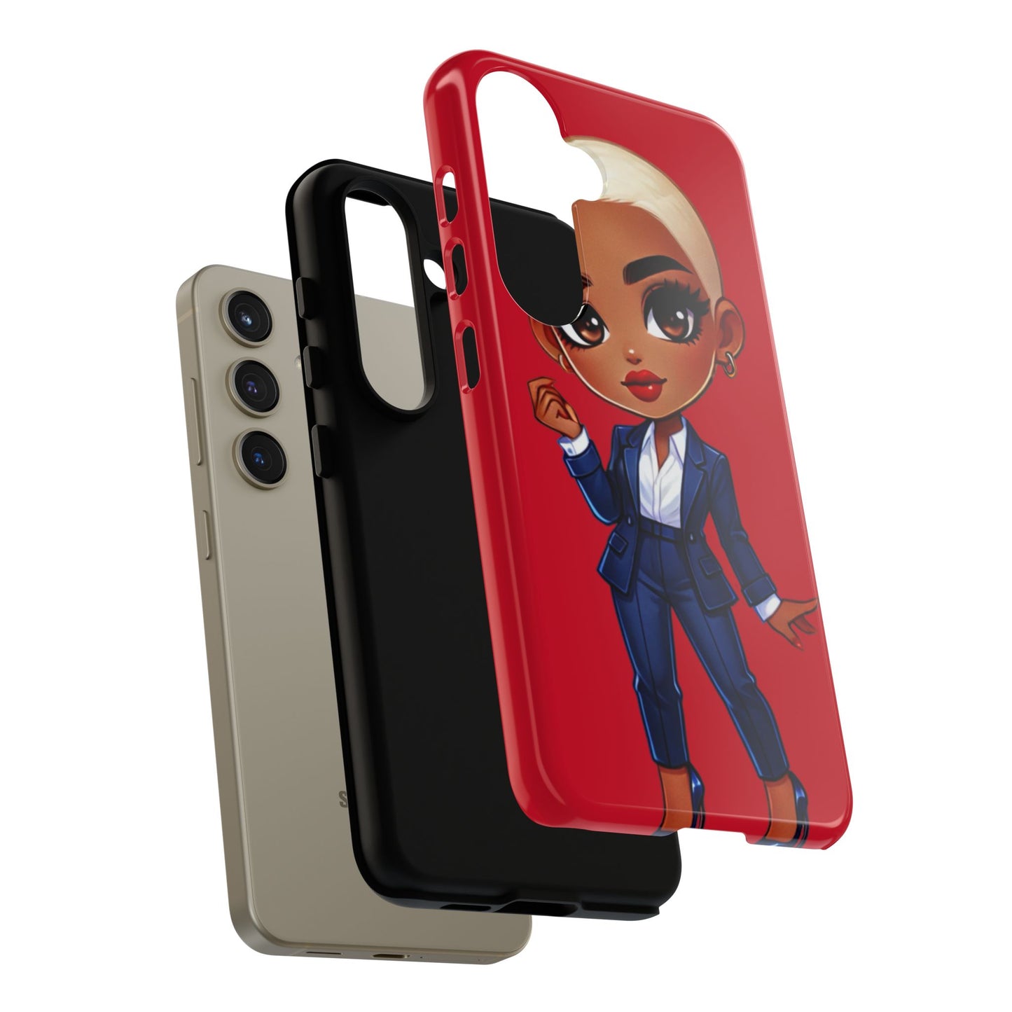 Stylish Phone Case with Confident “Deedra” Character Design, Protects Your Phone, Unique Gift, Trendy Accessory, Fashion Statement