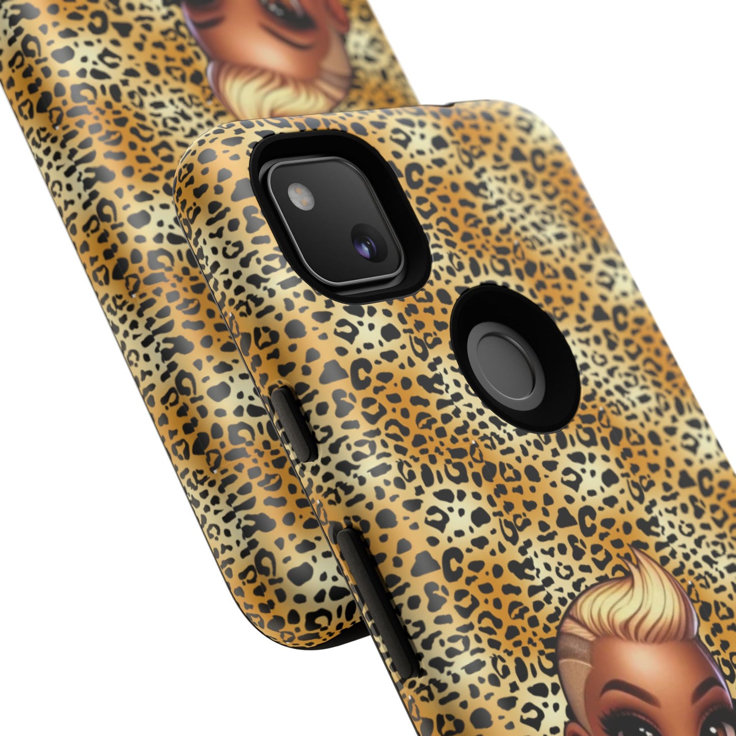 Phone Case, Blonde Bombshell Leopard Print Case, Tough Phone Cover, Stylish Animal Print Phone Protector, Gift for Her