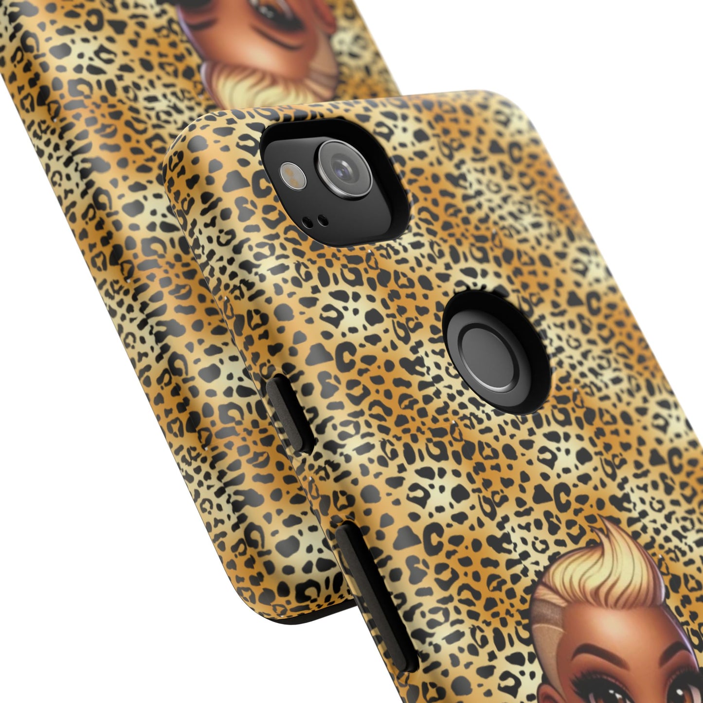 Phone Case, Blonde Bombshell Leopard Print Case, Tough Phone Cover, Stylish Animal Print Phone Protector, Gift for Her