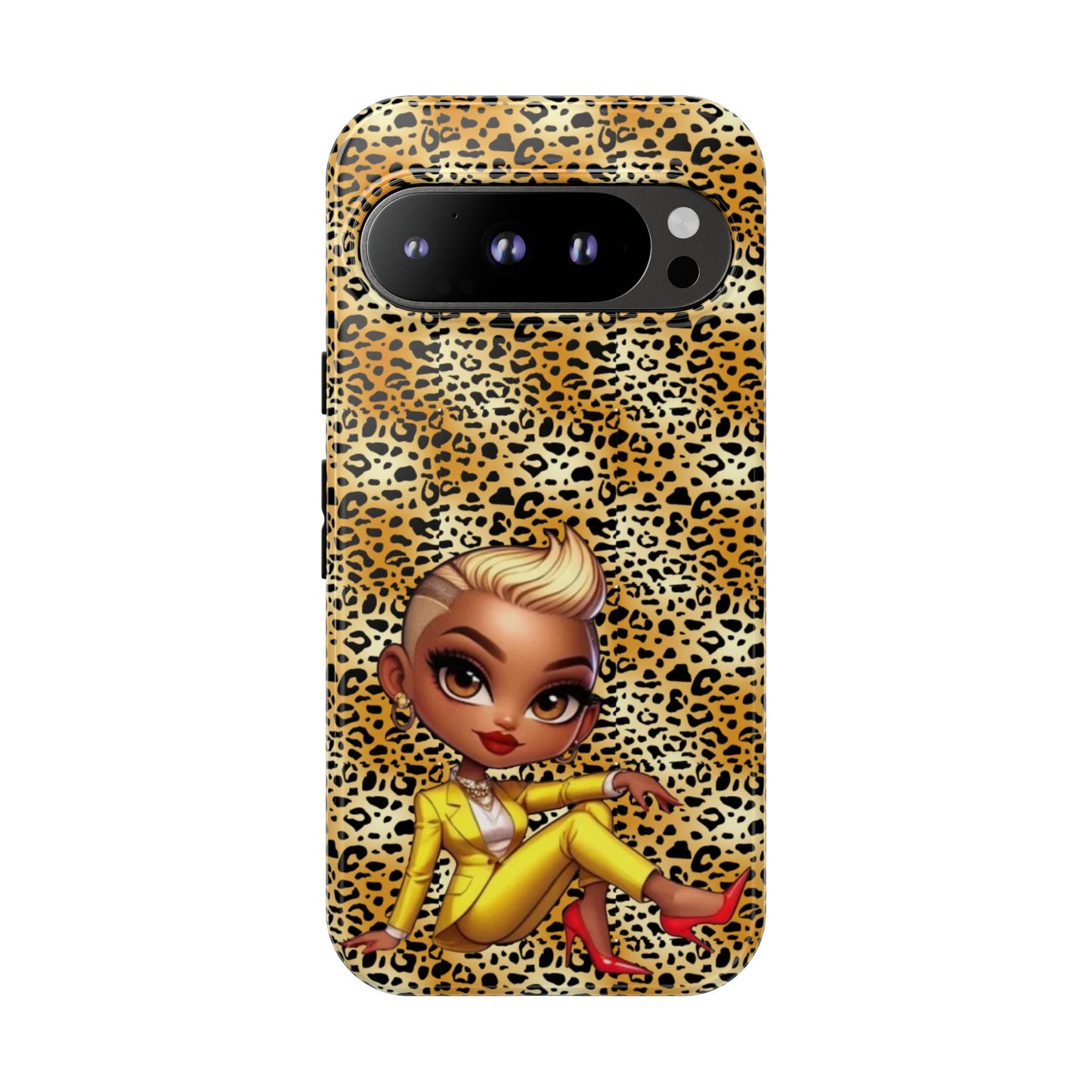 Phone Case, Blonde Bombshell Leopard Print Case, Tough Phone Cover, Stylish Animal Print Phone Protector, Gift for Her