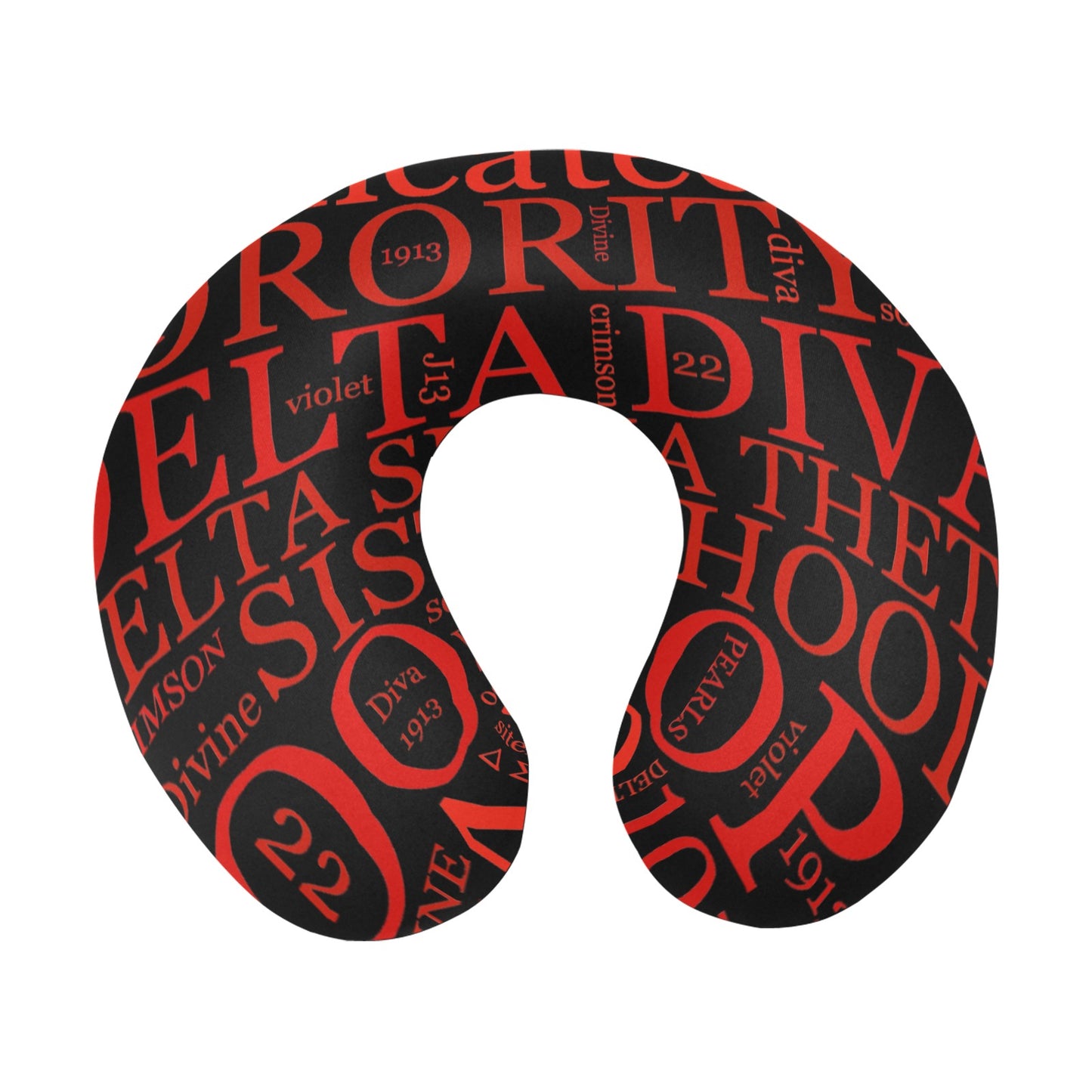 black DST wordcloud-neck pillow U-Shape Travel Pillow