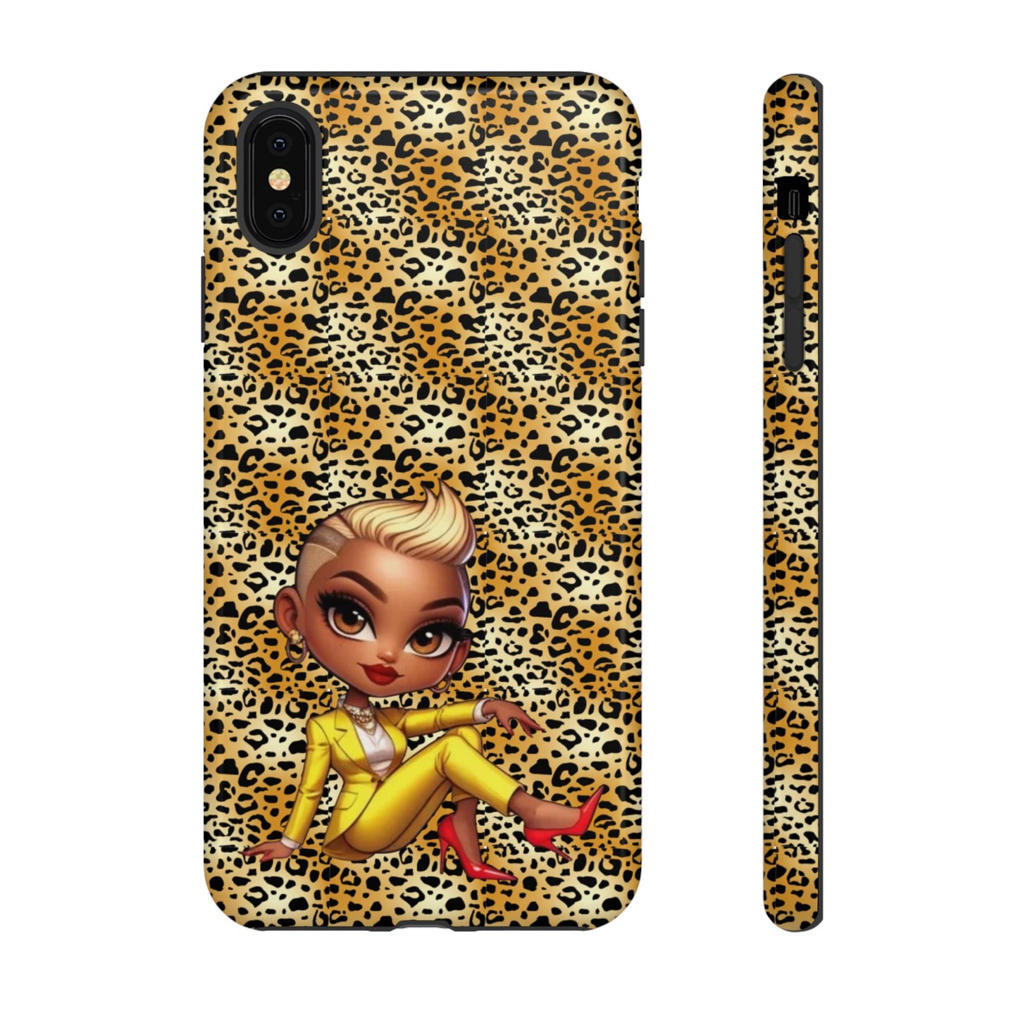 Phone Case, Blonde Bombshell Leopard Print Case, Tough Phone Cover, Stylish Animal Print Phone Protector, Gift for Her