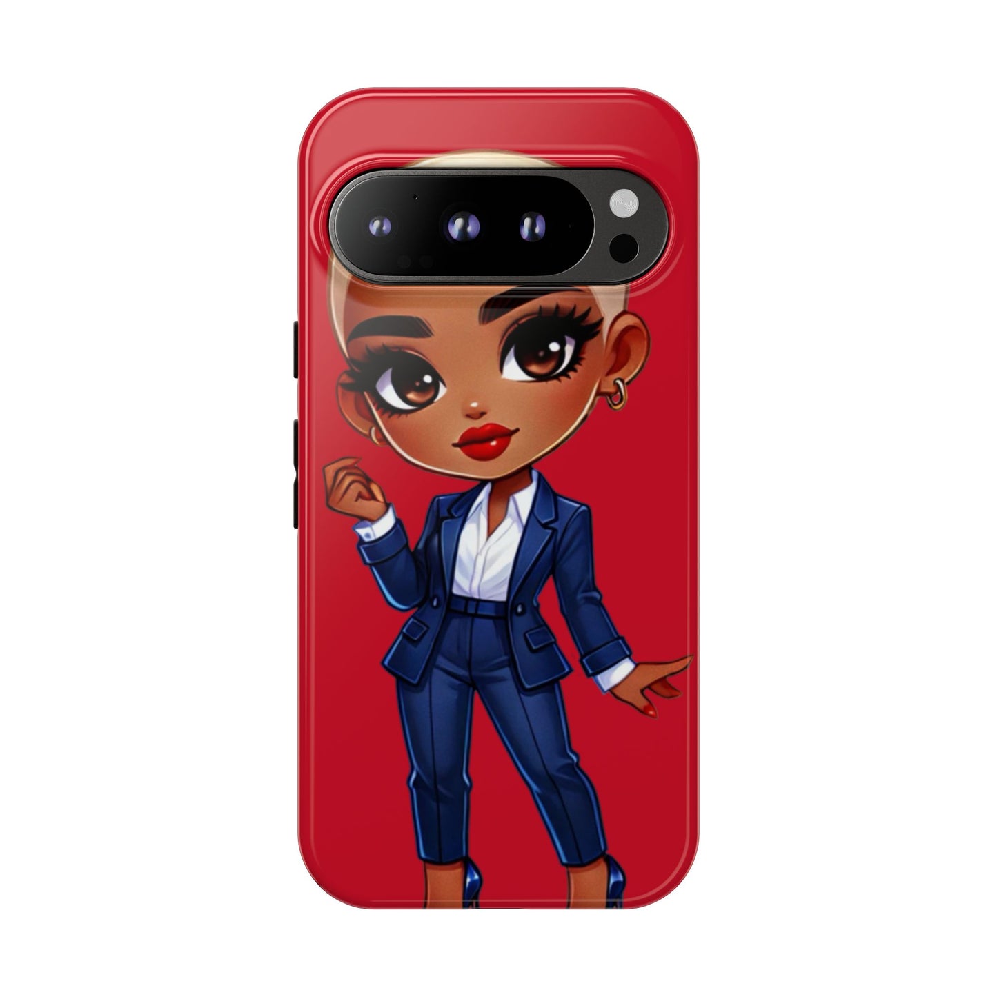Stylish Phone Case with Confident “Deedra” Character Design, Protects Your Phone, Unique Gift, Trendy Accessory, Fashion Statement