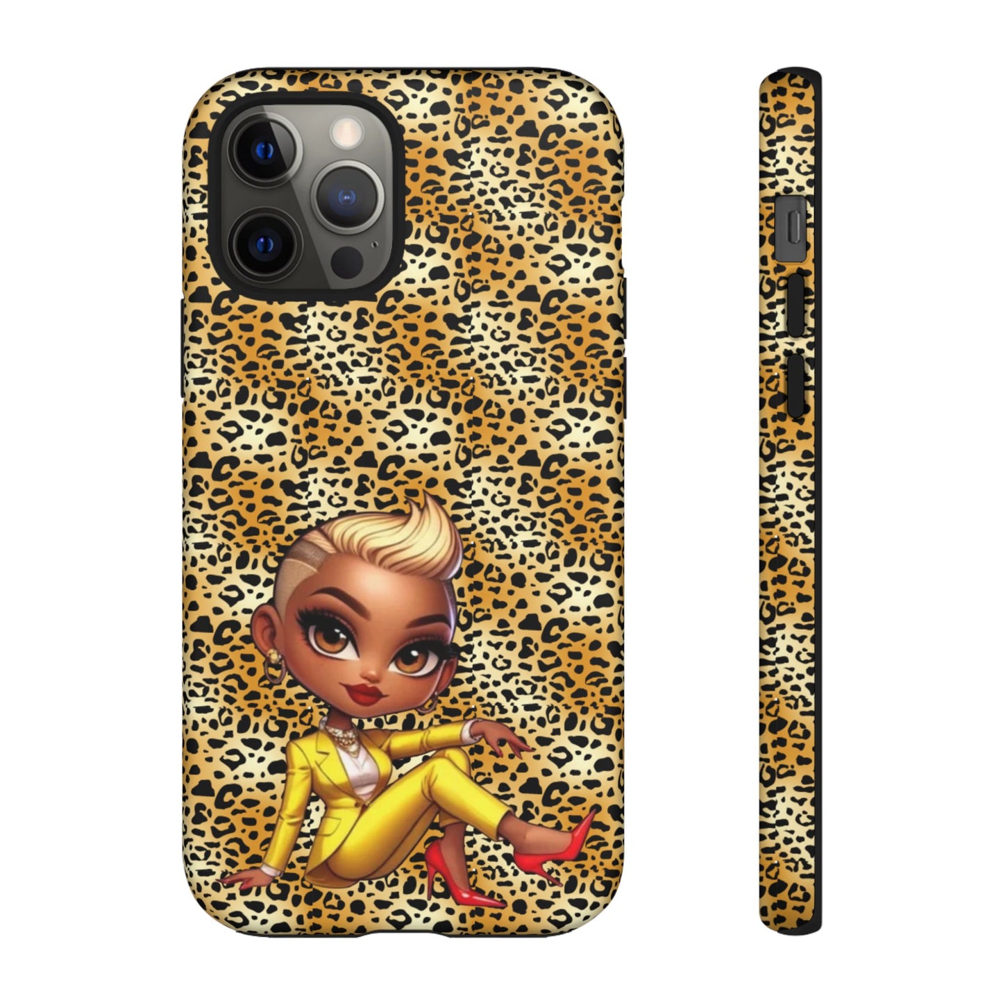 Phone Case, Blonde Bombshell Leopard Print Case, Tough Phone Cover, Stylish Animal Print Phone Protector, Gift for Her