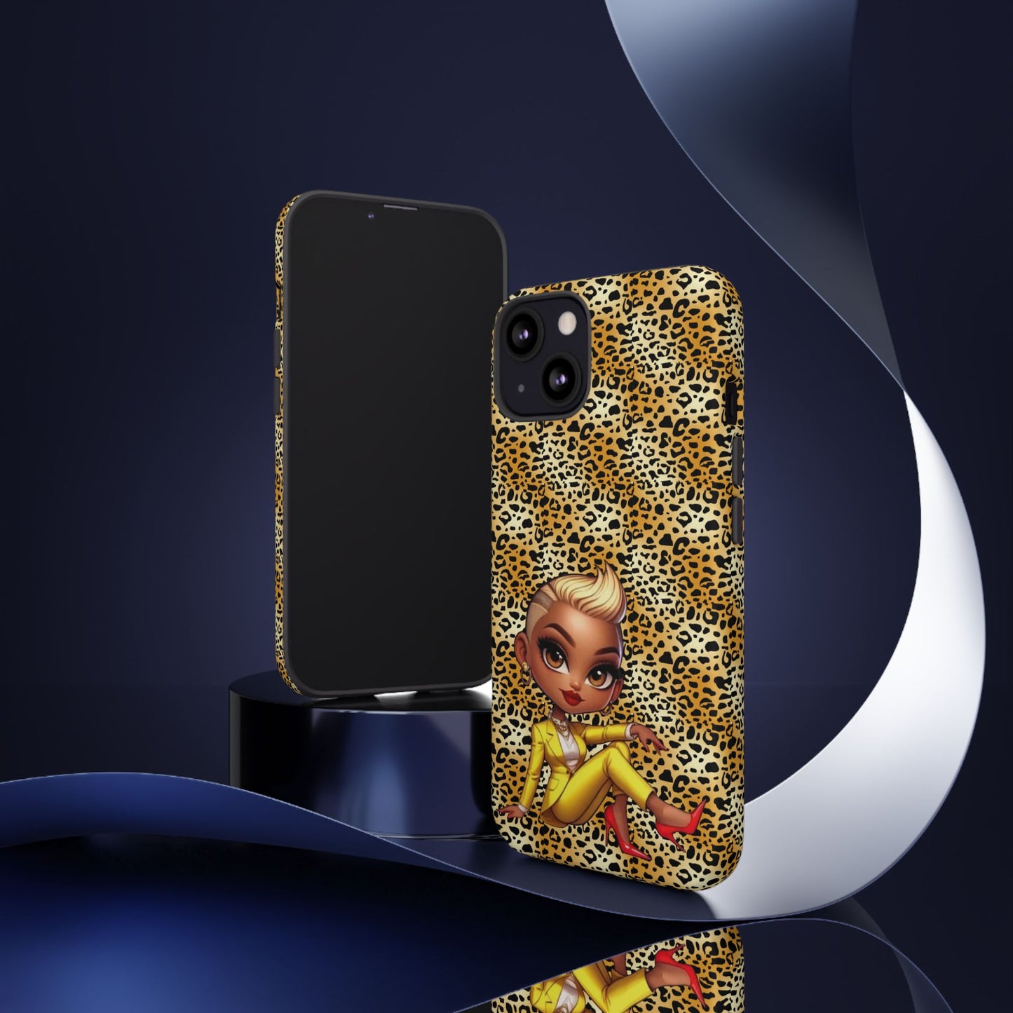 Phone Case, Blonde Bombshell Leopard Print Case, Tough Phone Cover, Stylish Animal Print Phone Protector, Gift for Her