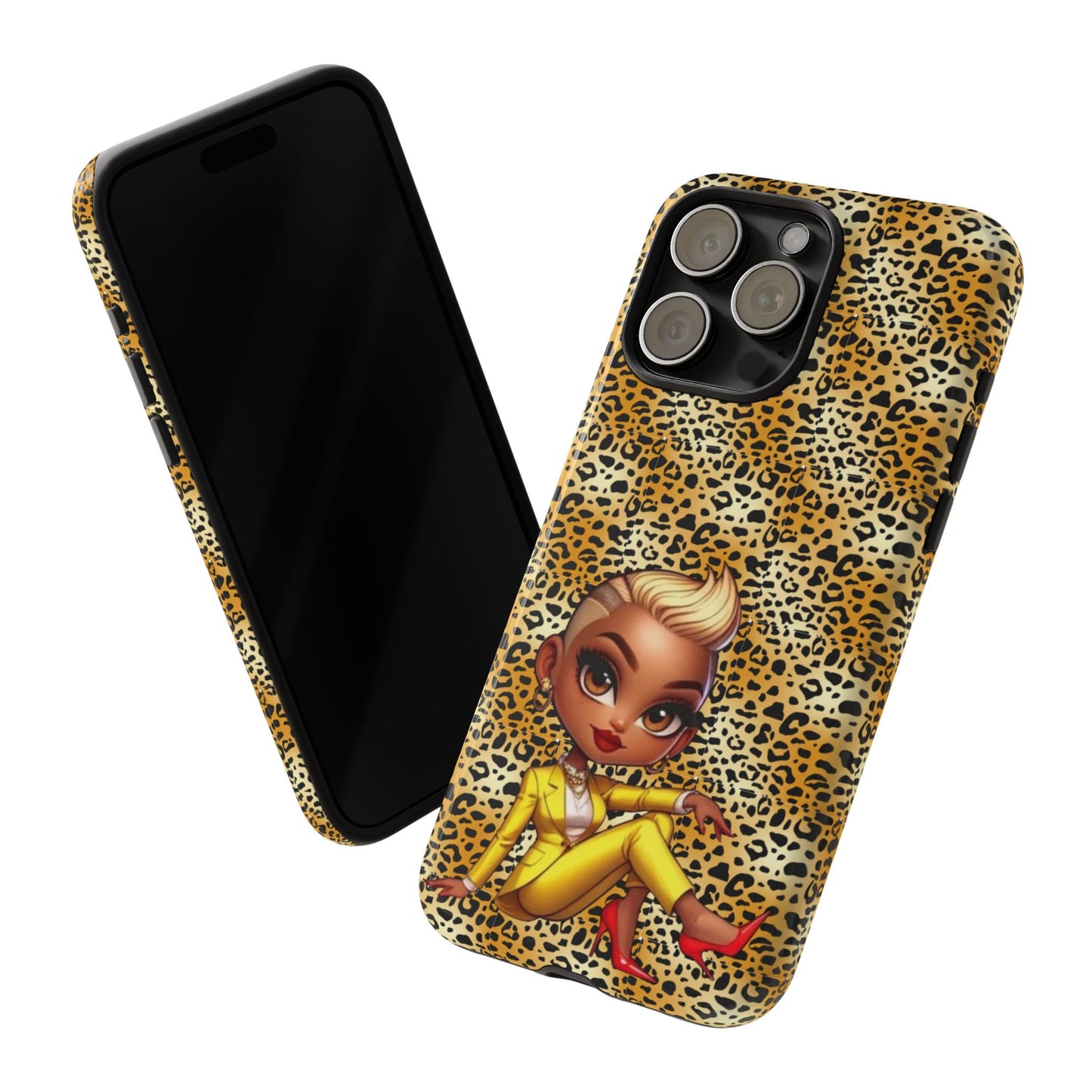 Phone Case, Blonde Bombshell Leopard Print Case, Tough Phone Cover, Stylish Animal Print Phone Protector, Gift for Her