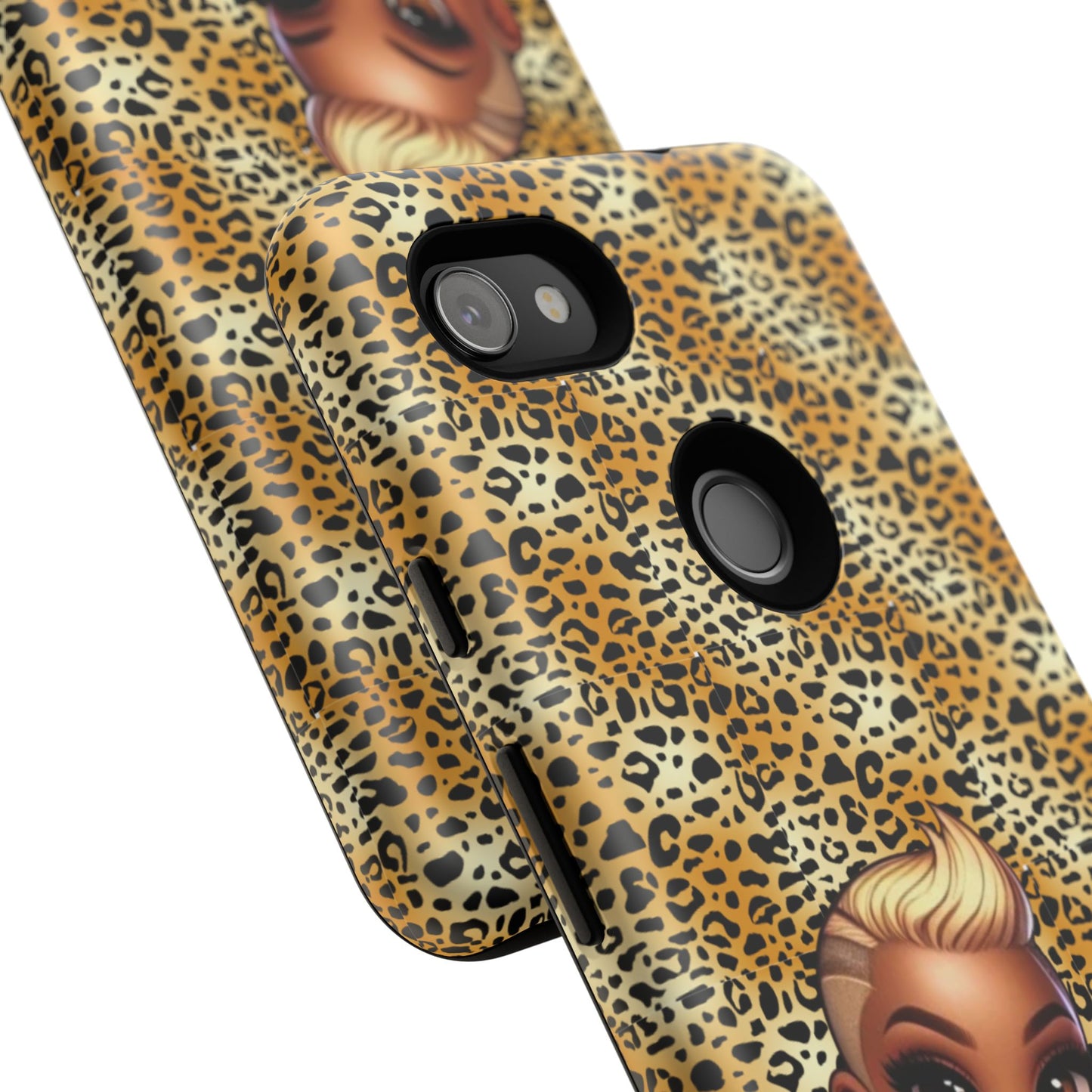 Phone Case, Blonde Bombshell Leopard Print Case, Tough Phone Cover, Stylish Animal Print Phone Protector, Gift for Her