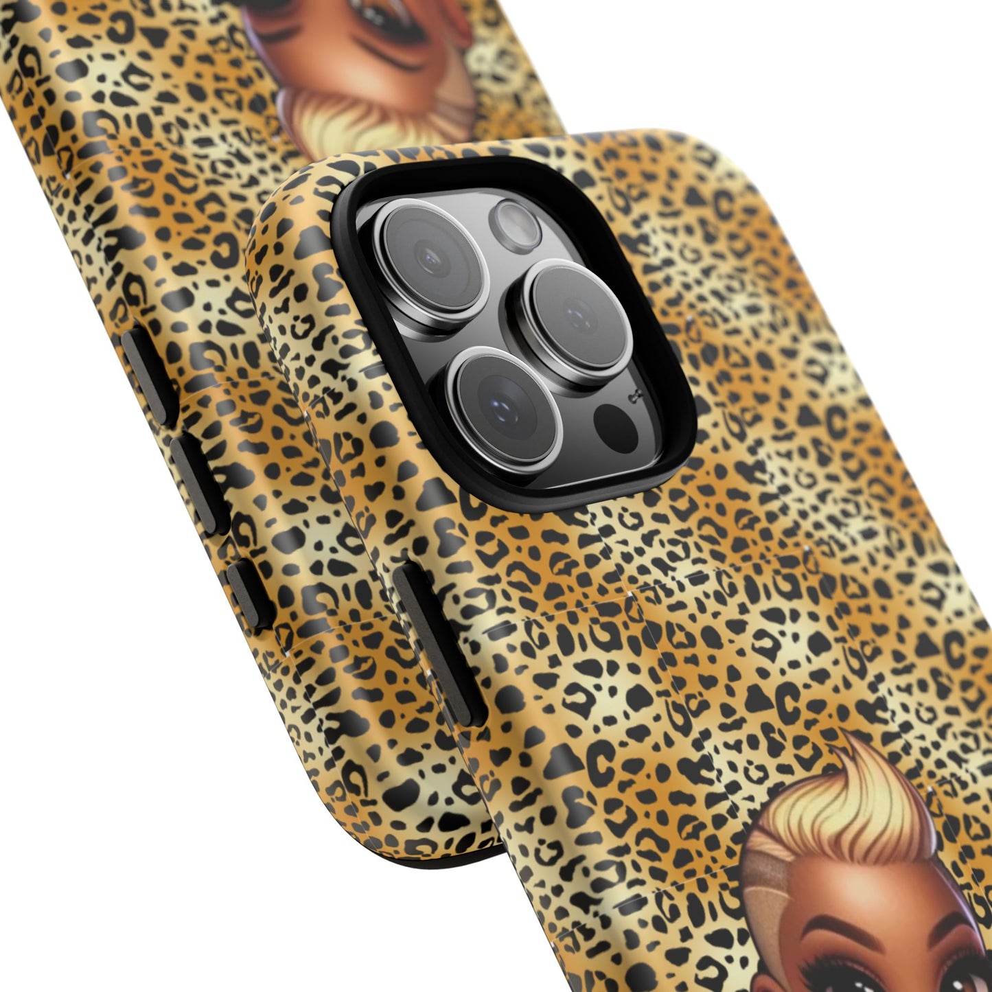 Phone Case, Blonde Bombshell Leopard Print Case, Tough Phone Cover, Stylish Animal Print Phone Protector, Gift for Her