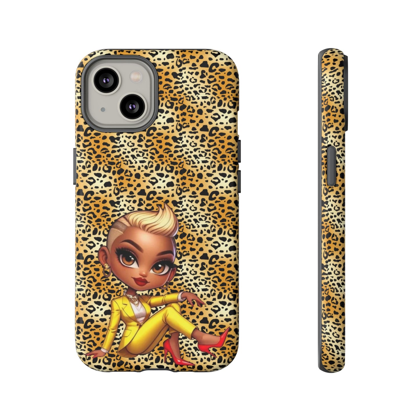 Phone Case, Blonde Bombshell Leopard Print Case, Tough Phone Cover, Stylish Animal Print Phone Protector, Gift for Her