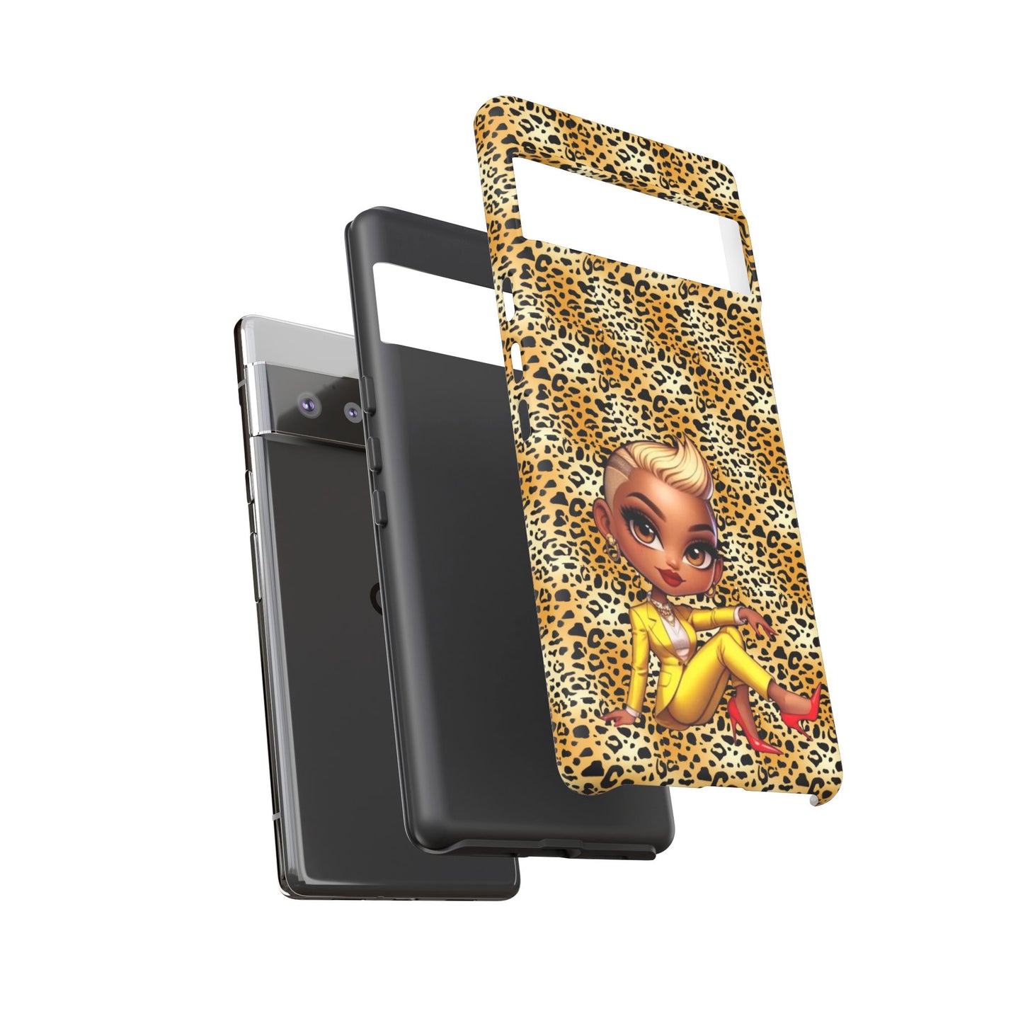 Phone Case, Blonde Bombshell Leopard Print Case, Tough Phone Cover, Stylish Animal Print Phone Protector, Gift for Her