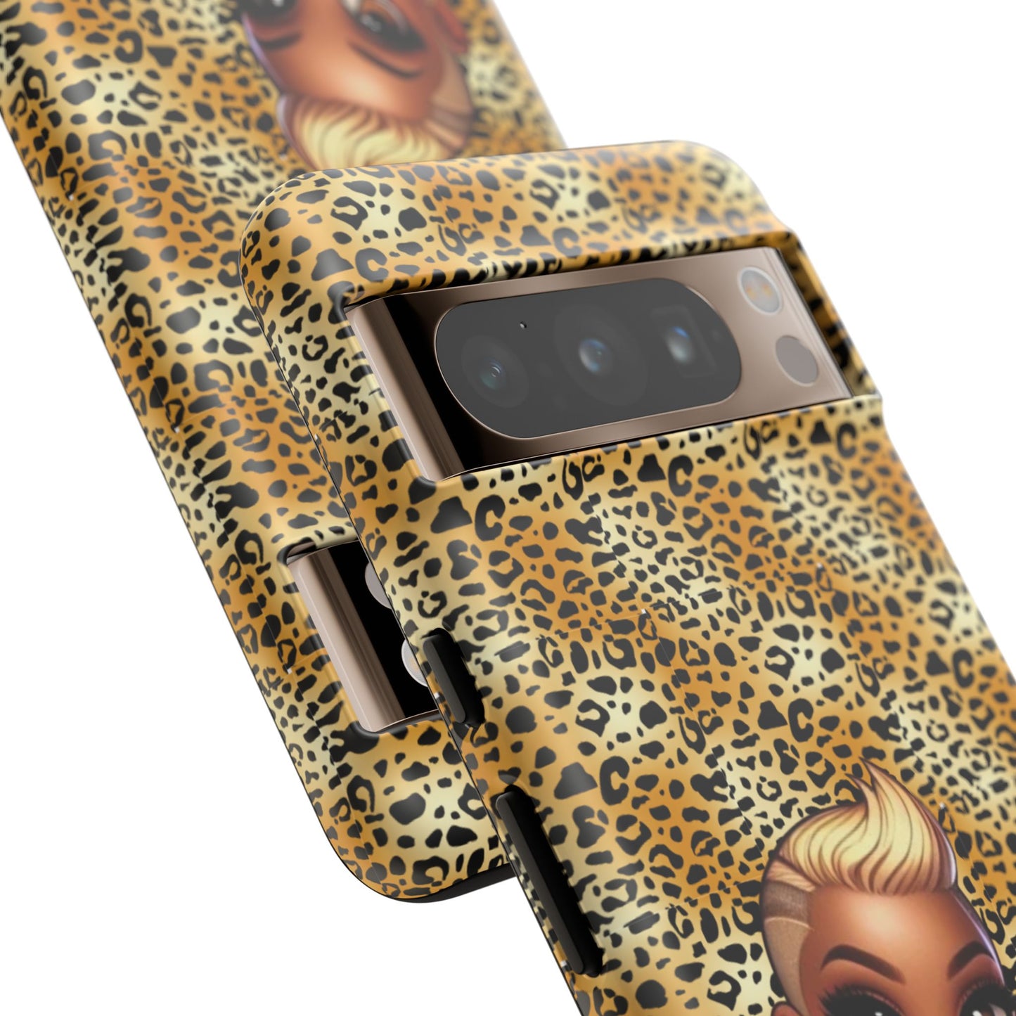 Phone Case, Blonde Bombshell Leopard Print Case, Tough Phone Cover, Stylish Animal Print Phone Protector, Gift for Her