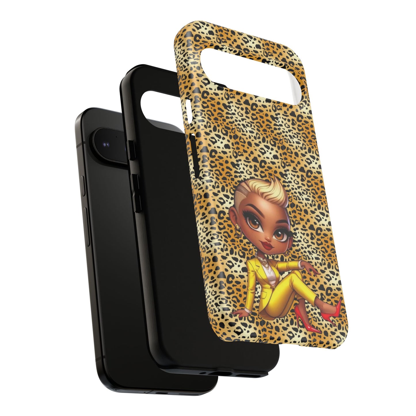 Phone Case, Blonde Bombshell Leopard Print Case, Tough Phone Cover, Stylish Animal Print Phone Protector, Gift for Her