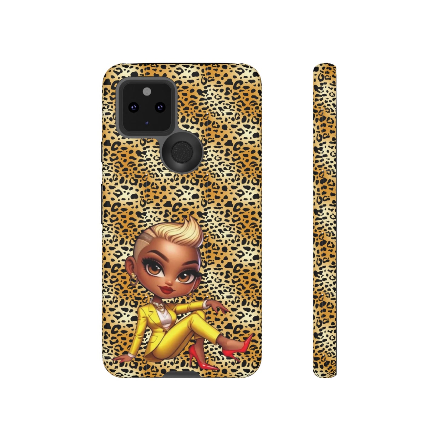 Phone Case, Blonde Bombshell Leopard Print Case, Tough Phone Cover, Stylish Animal Print Phone Protector, Gift for Her