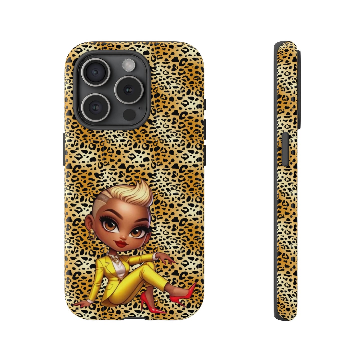 Phone Case, Blonde Bombshell Leopard Print Case, Tough Phone Cover, Stylish Animal Print Phone Protector, Gift for Her